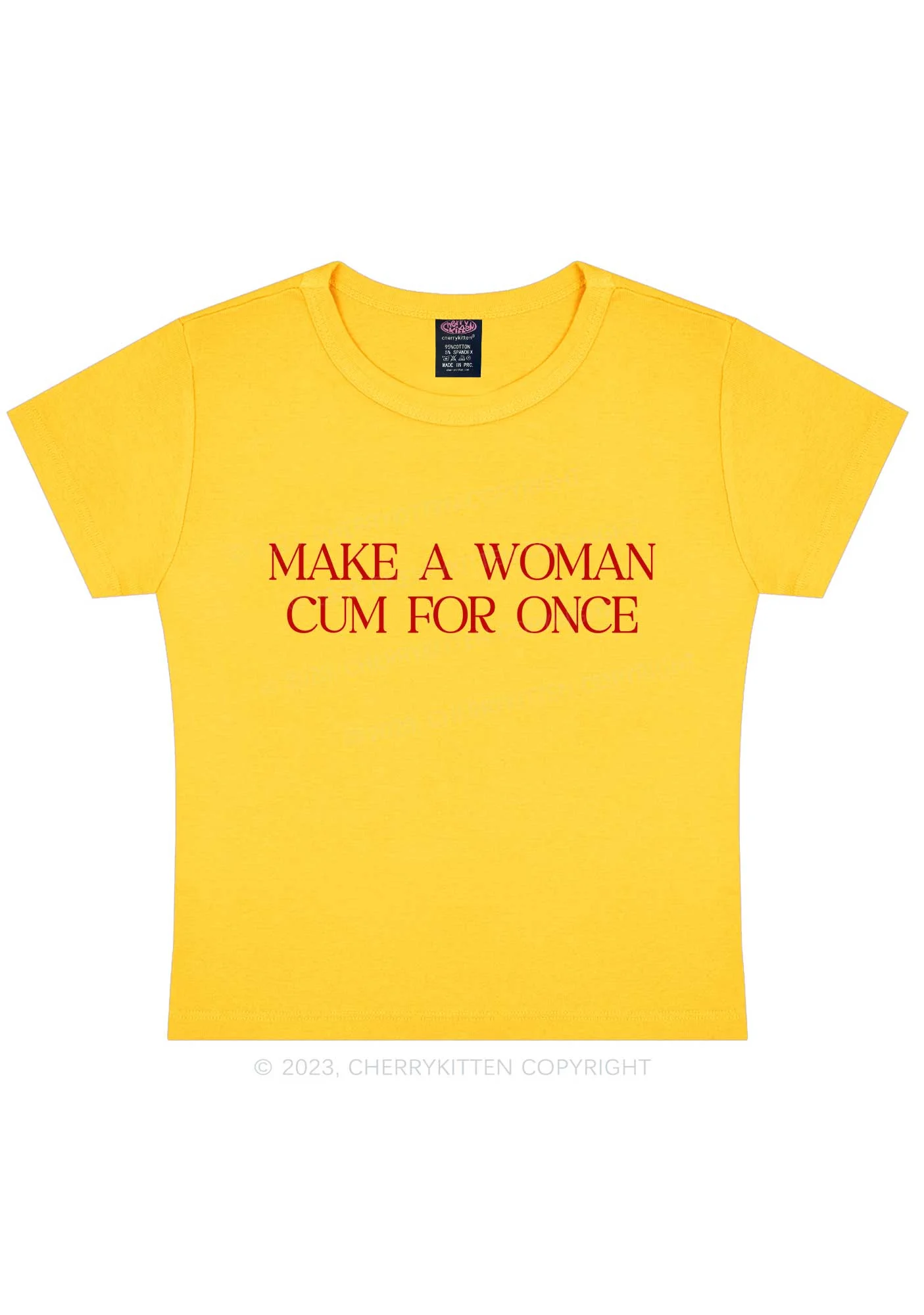 Make A Woman Come Y2K Baby Tee Cherrykitten - Image 4