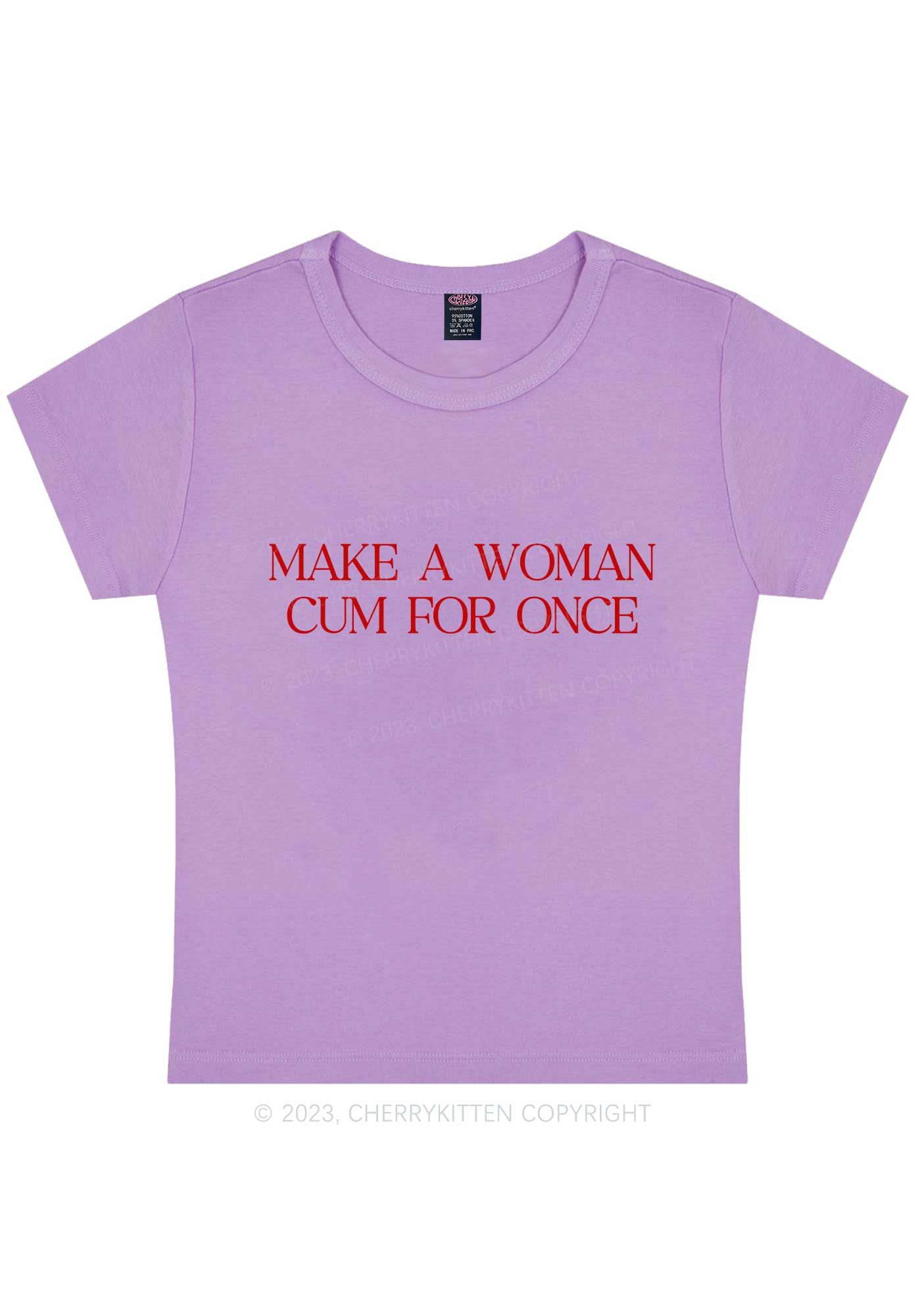 Make A Woman Come Y2K Baby Tee Cherrykitten - Image 6