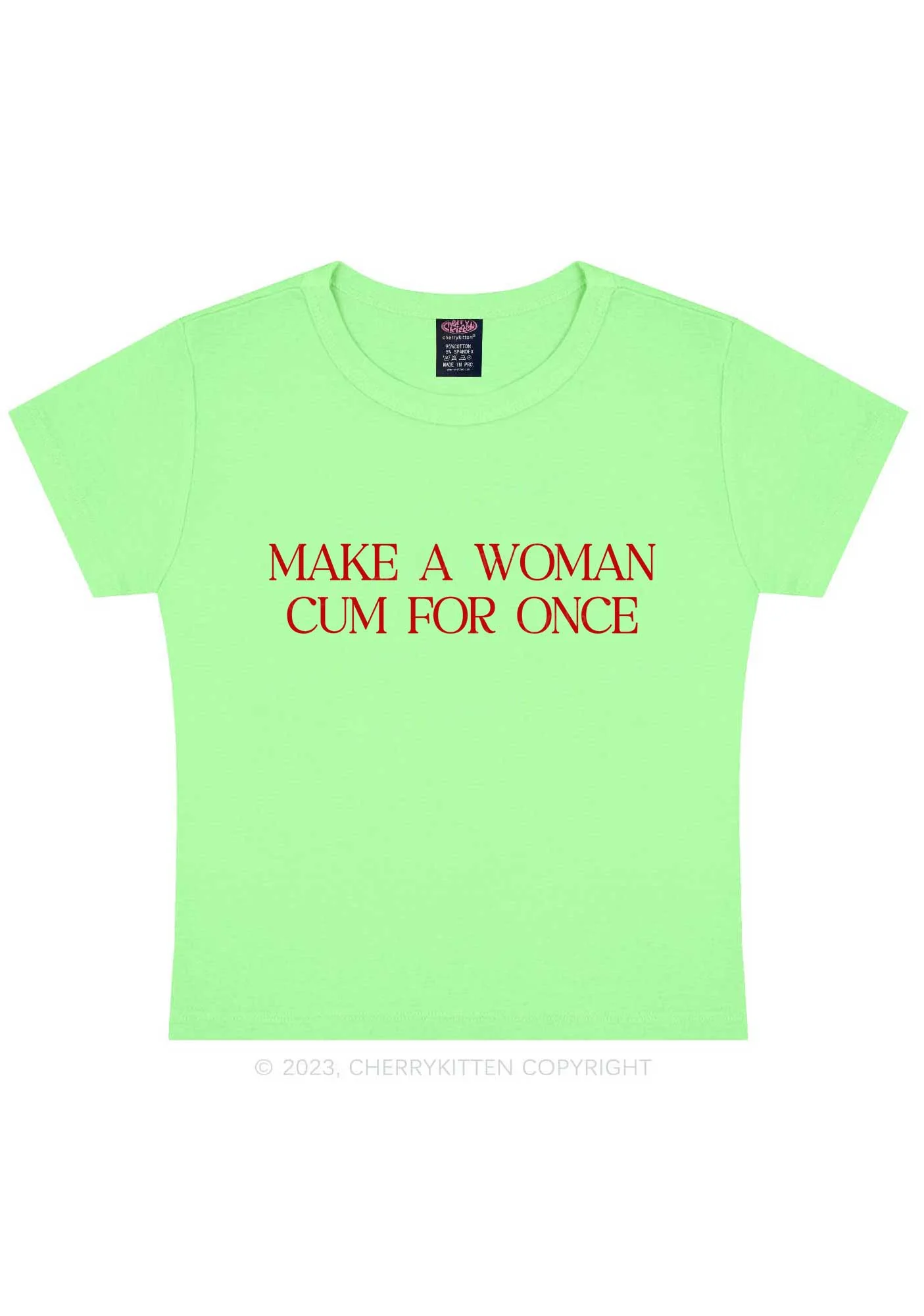Make A Woman Come Y2K Baby Tee Cherrykitten - Image 8