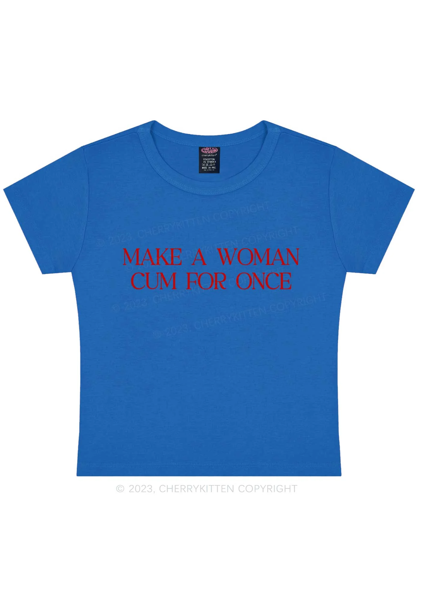 Make A Woman Come Y2K Baby Tee Cherrykitten - Image 9