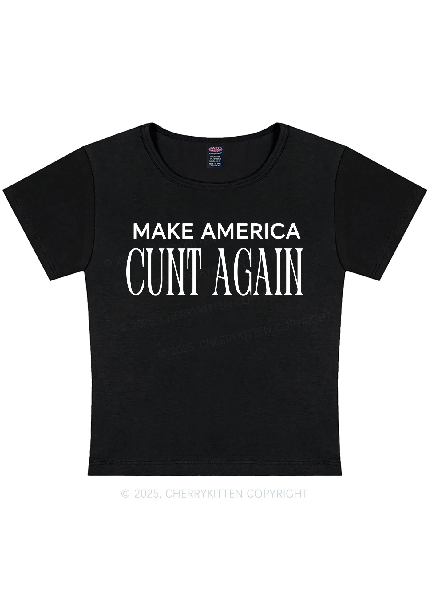Make America Cxxt Again Y2K Baby Tee Cherrykitten - Image 4