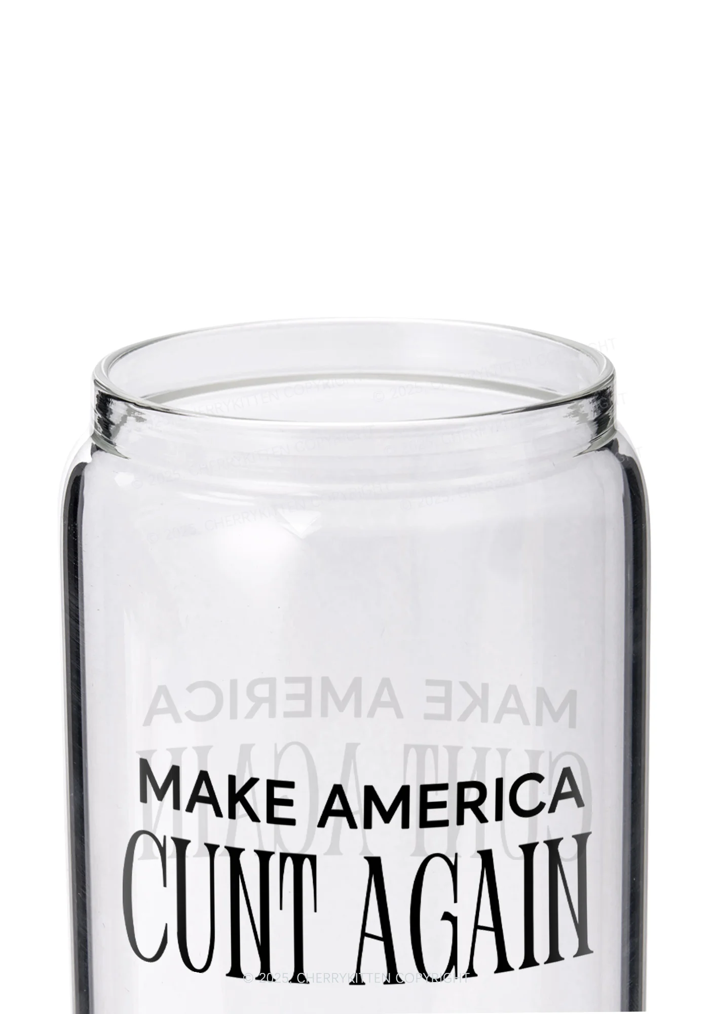 Make America Cxxt Again Y2K Printed Glass Cup Cherrykitten - Image 2