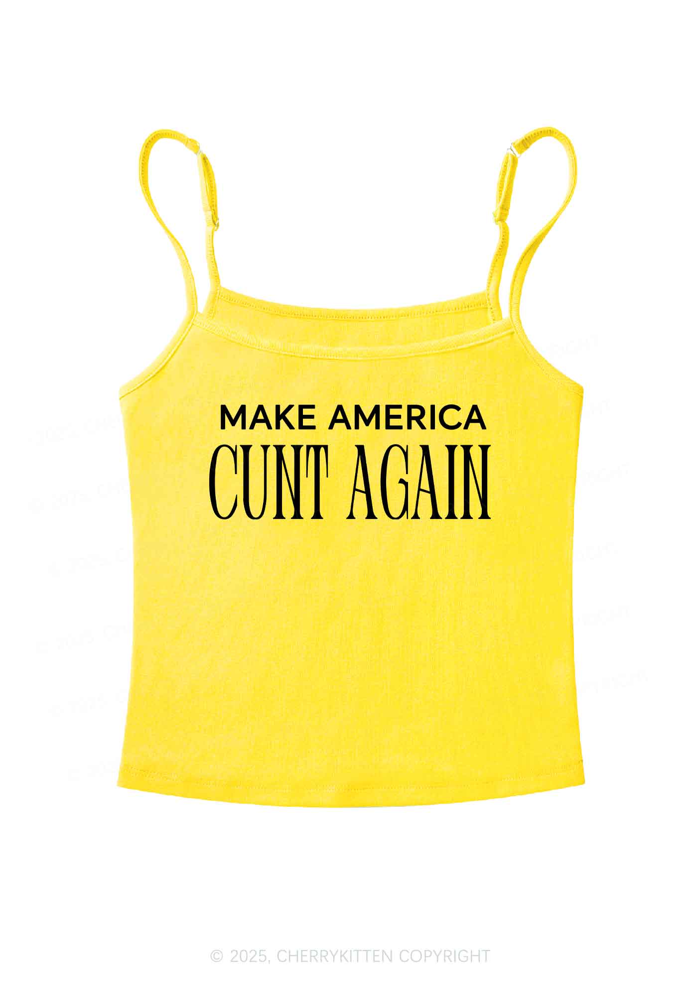 Make America Cxxt Again Y2K Spaghetti Strap Cami Cherrykitten - Image 4