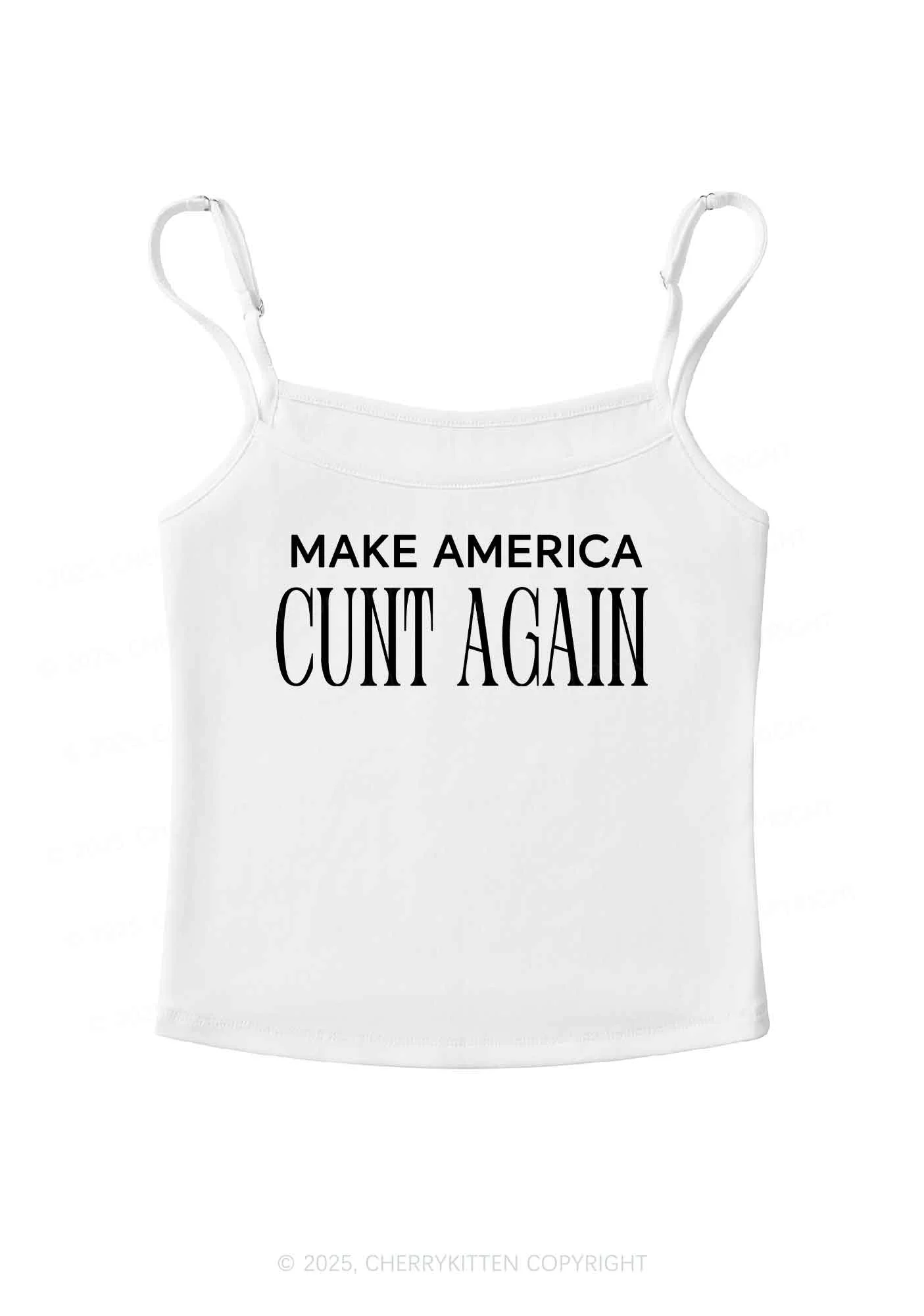 Make America Cxxt Again Y2K Spaghetti Strap Cami Cherrykitten - Image 6