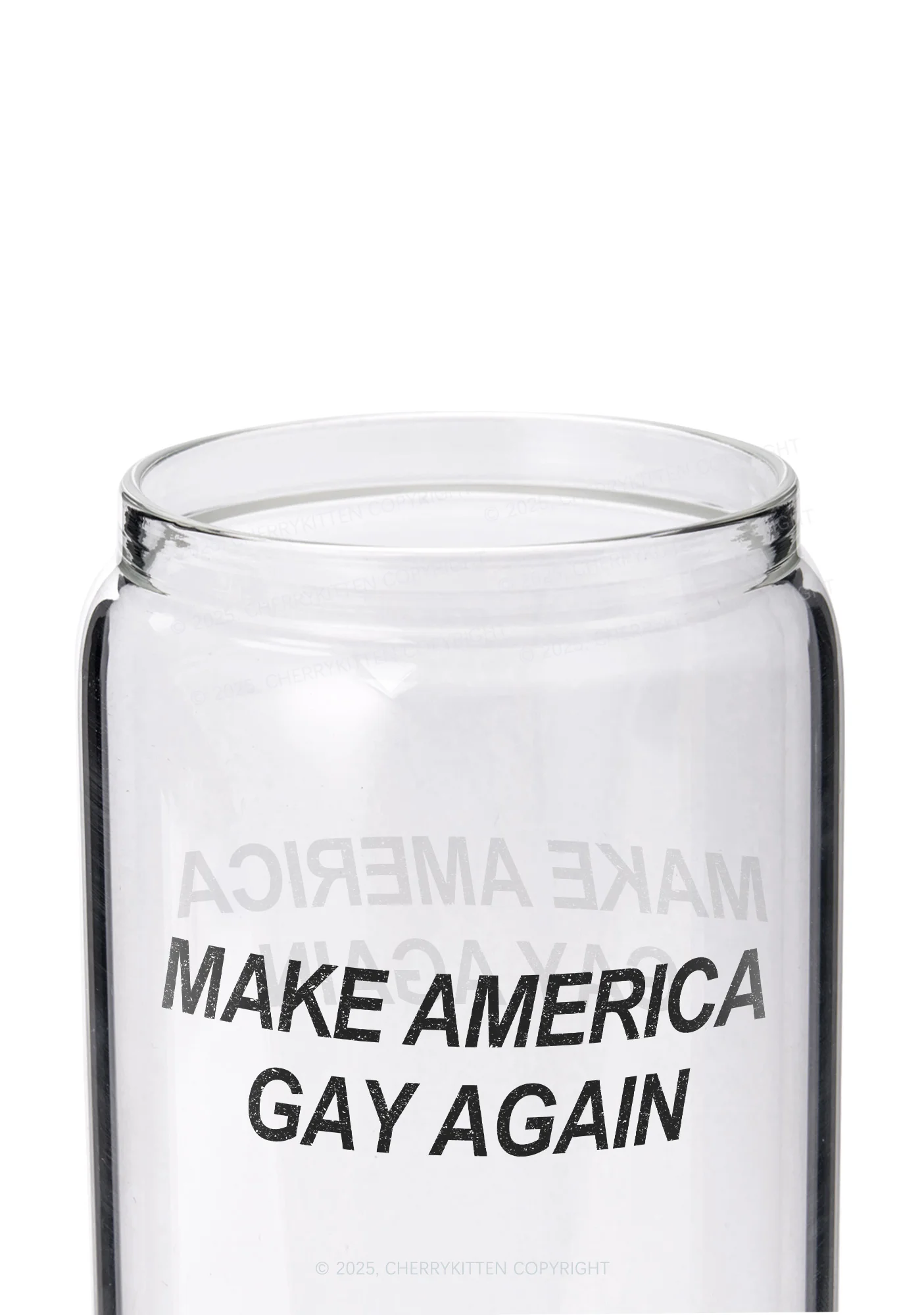 Make America Gay Again Pride Y2K Printed Glass Cup Cherrykitten - Image 2