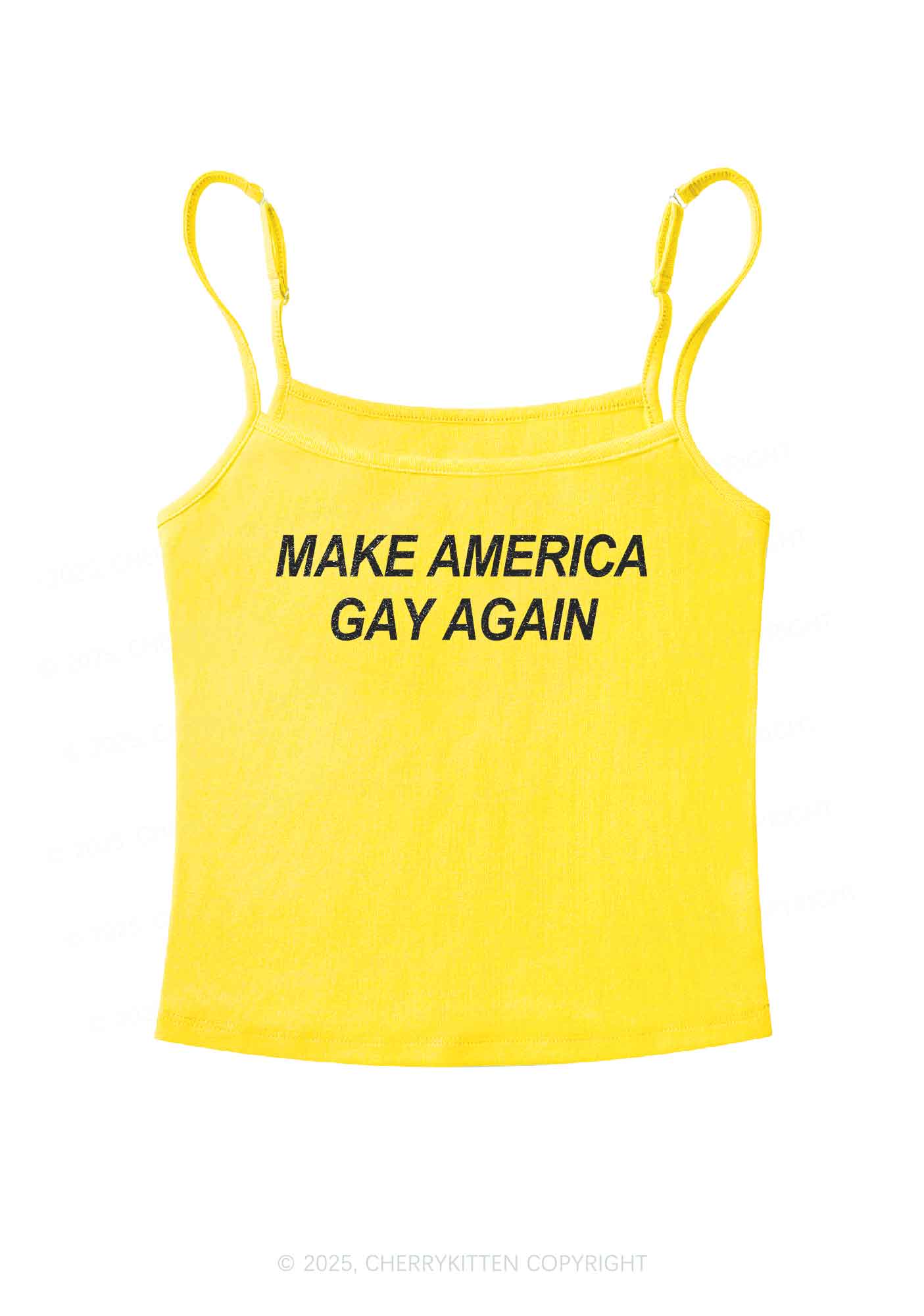 Make America Gay Again Pride Y2K Spaghetti Strap Cami Cherrykitten - Image 6