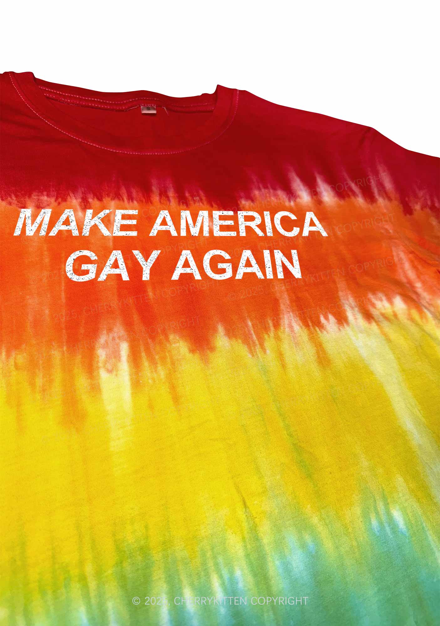 Make America Gay Again Pride Y2K Tie Dye Shirts Cherrykitten - Image 2