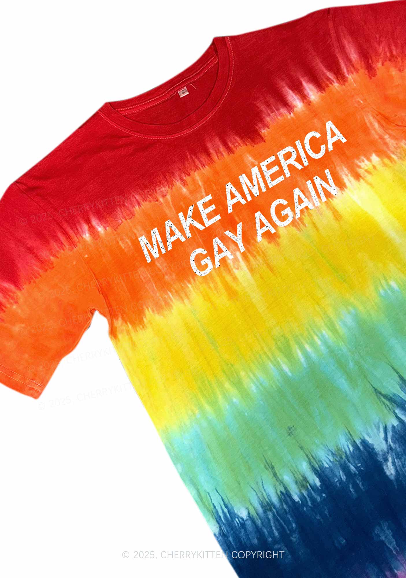 Make America Gay Again Pride Y2K Tie Dye Shirts Cherrykitten - Image 3