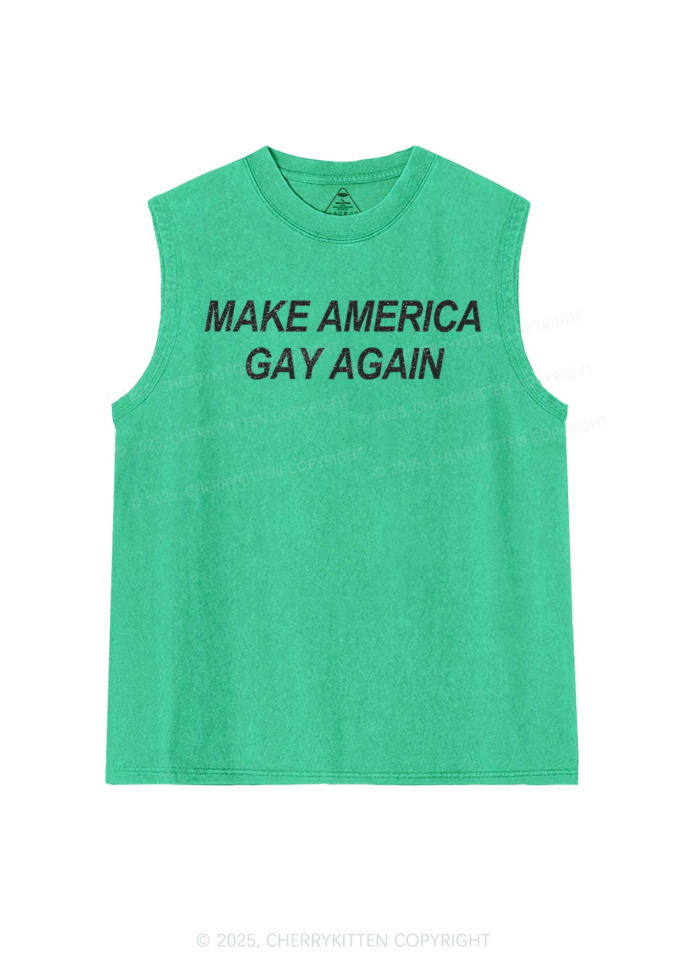 Make America Gay Again Pride Y2K Washed Muscle Tank Cherrykitten - Image 7