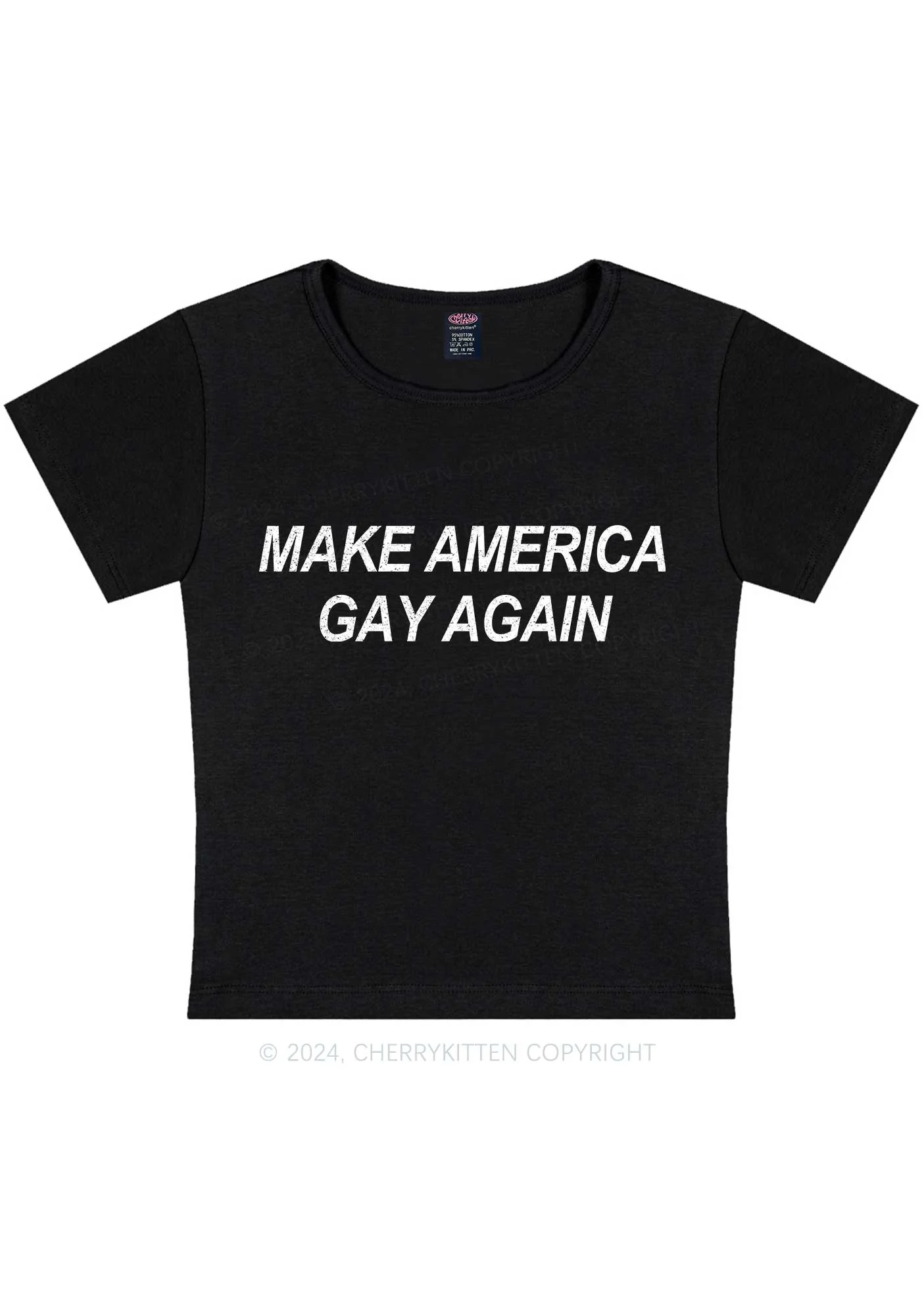 Make America Gay Again Y2K Baby Tee Cherrykitten - Image 3