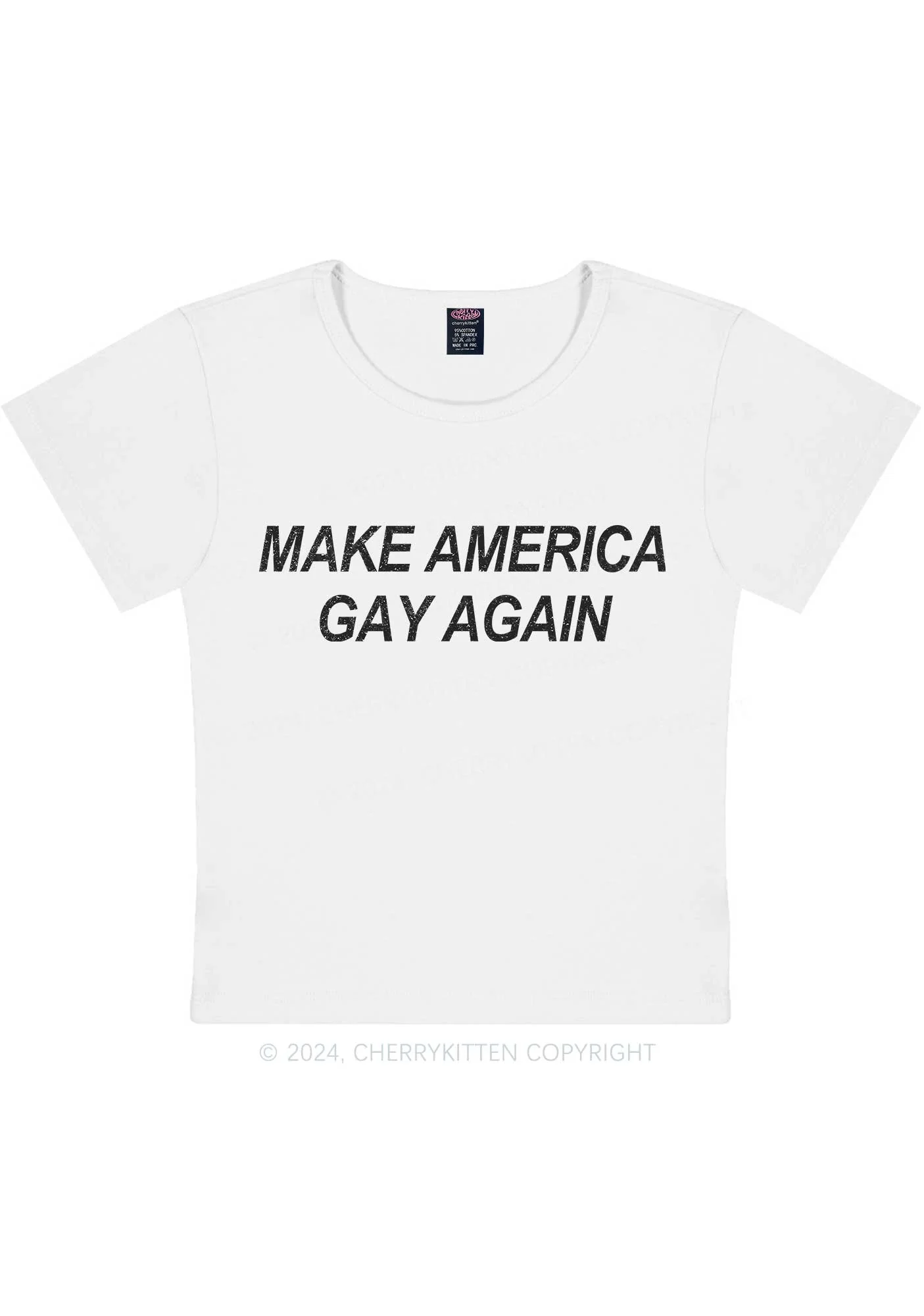 Make America Gay Again Y2K Baby Tee Cherrykitten - Image 4