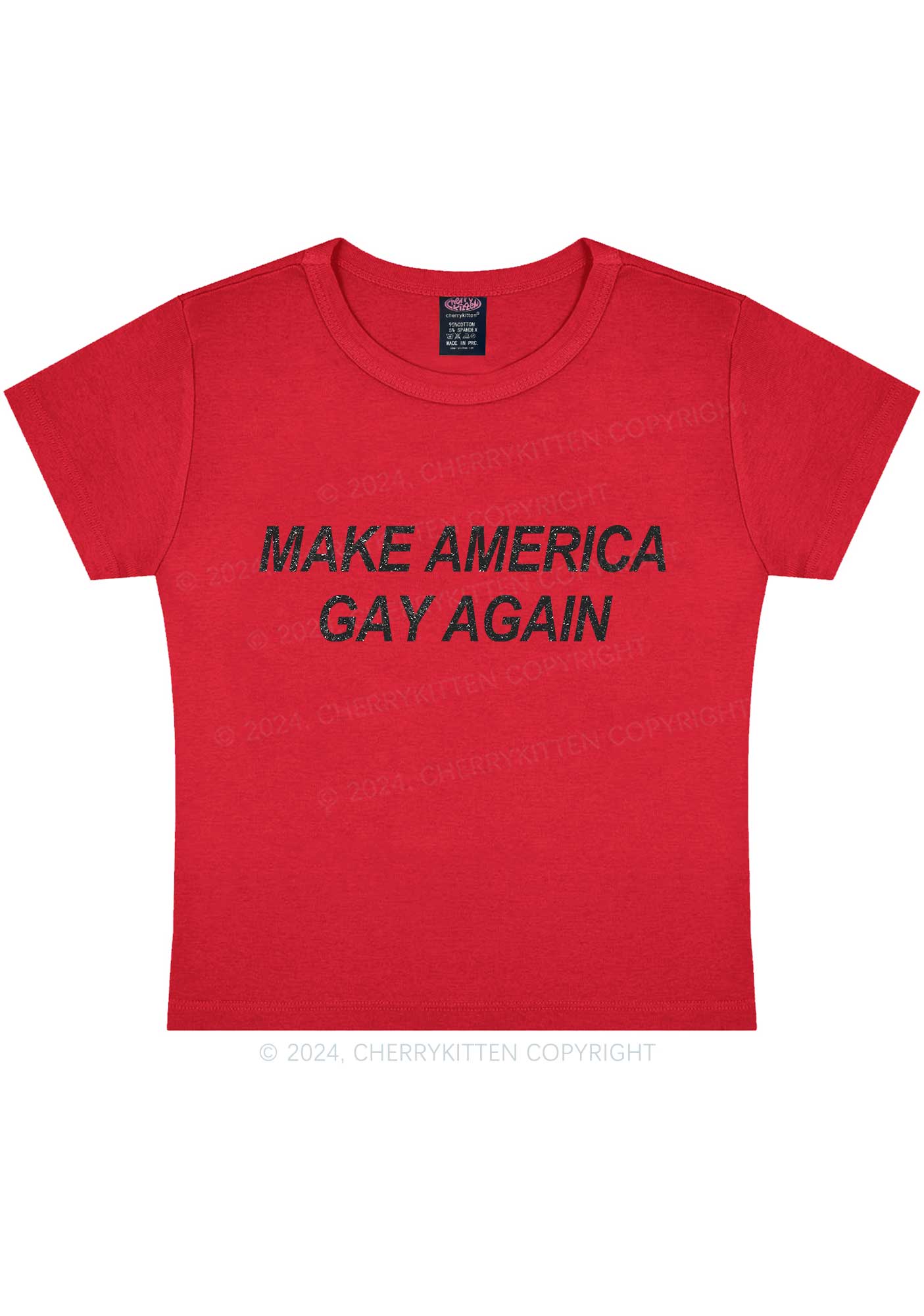 Make America Gay Again Y2K Baby Tee Cherrykitten - Image 5