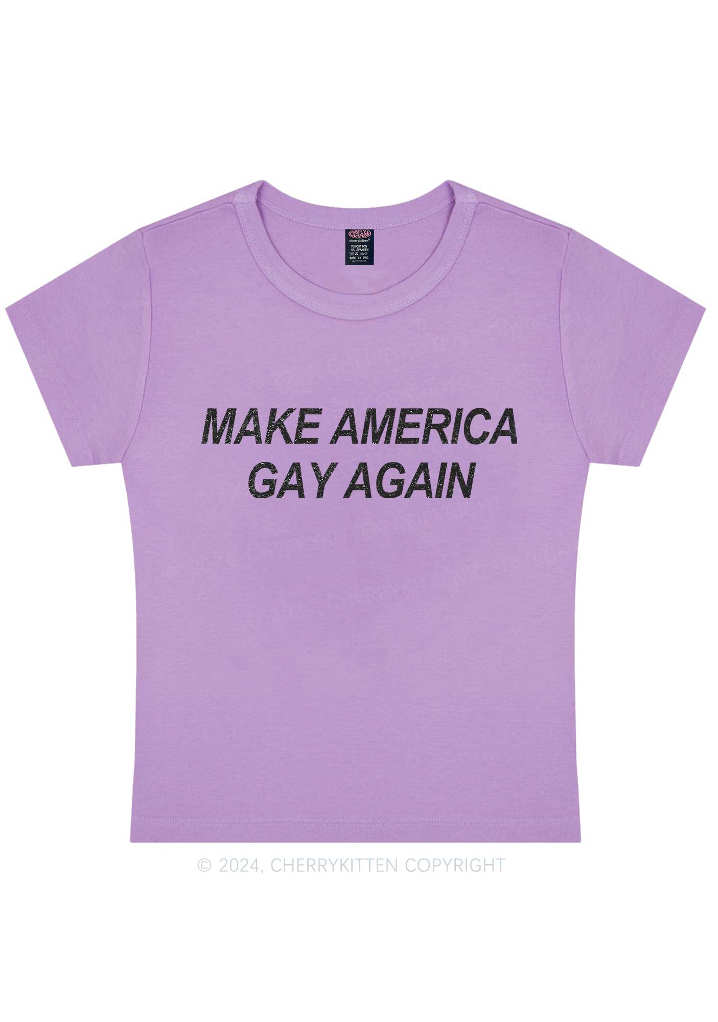 Make America Gay Again Y2K Baby Tee Cherrykitten - Image 6