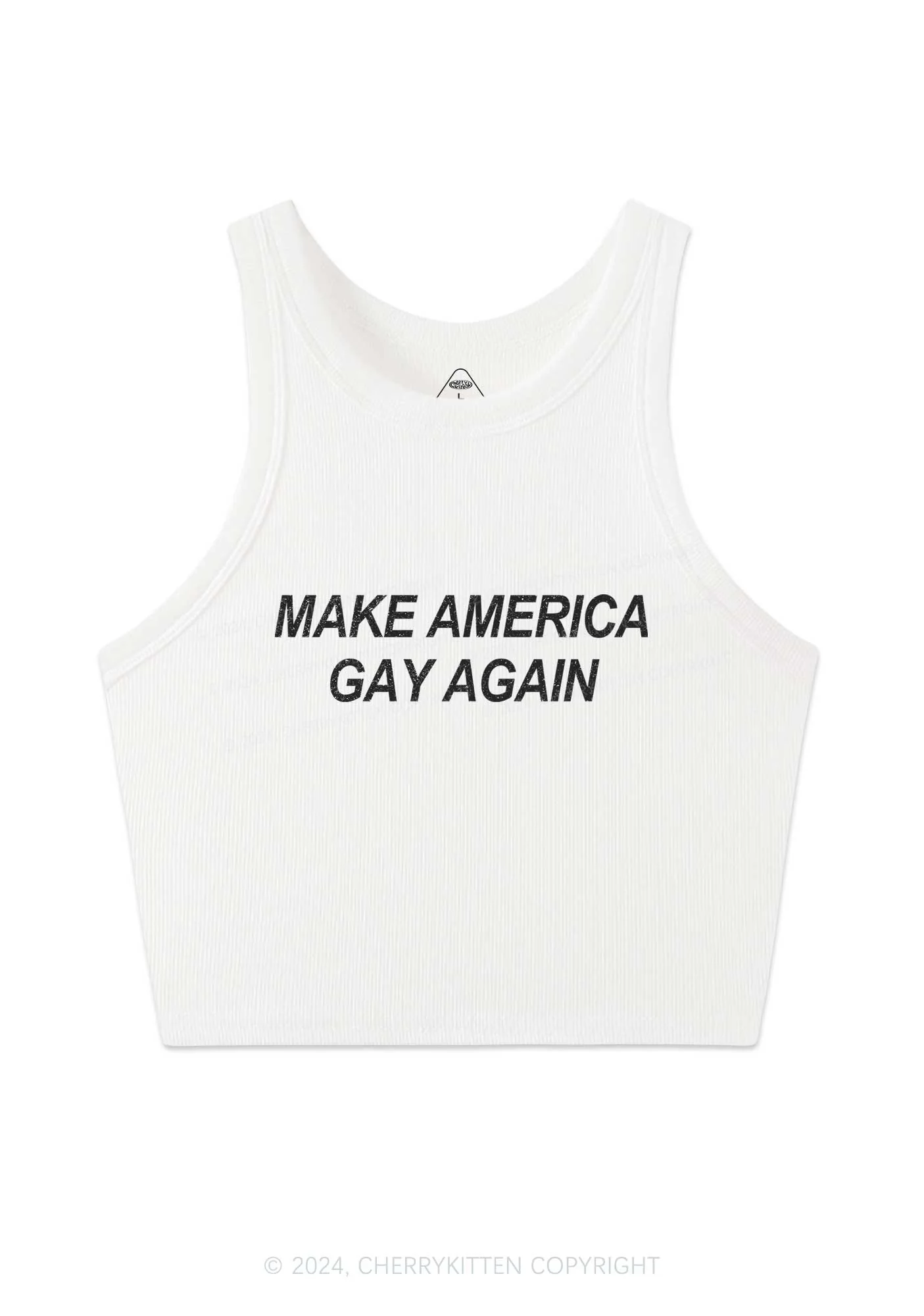 Make America Gay Again Y2K Crop Tank Top Cherrykitten - Image 3
