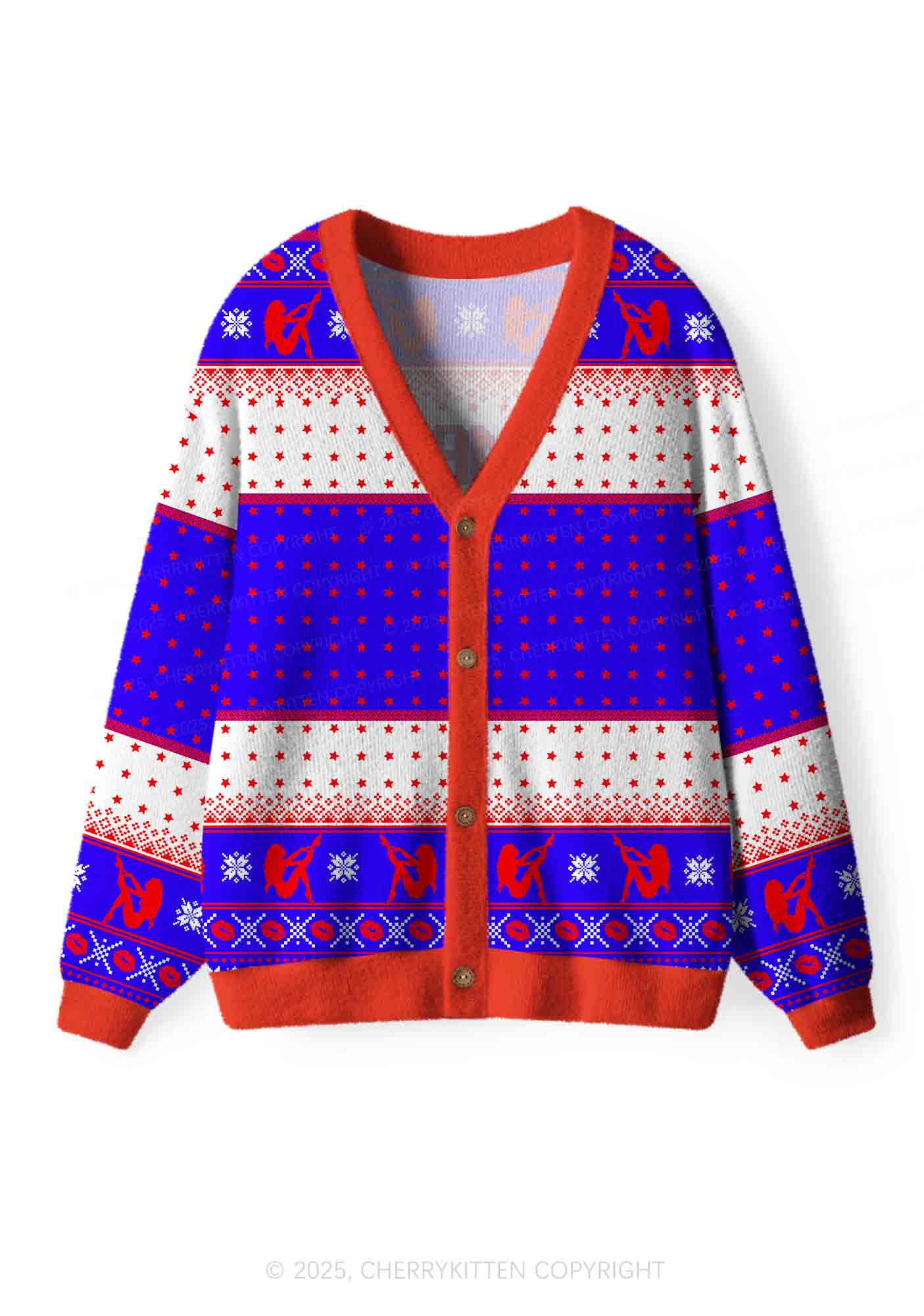 Make America Great Again Y2K Christmas Cardigan Knit Sweatshirt Cherrykitten - Image 3