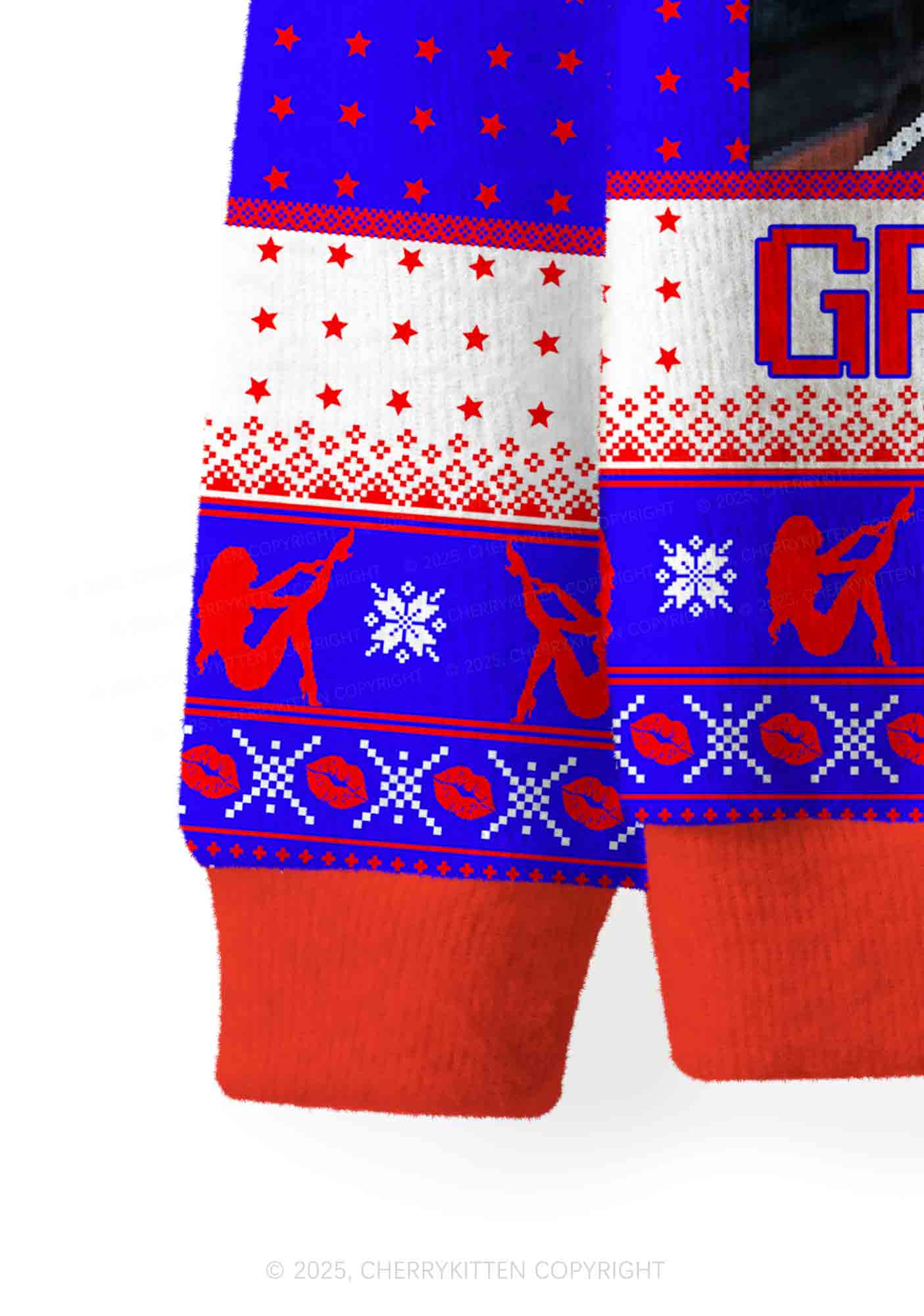 Make America Great Again Y2K Christmas Cardigan Knit Sweatshirt Cherrykitten - Image 4