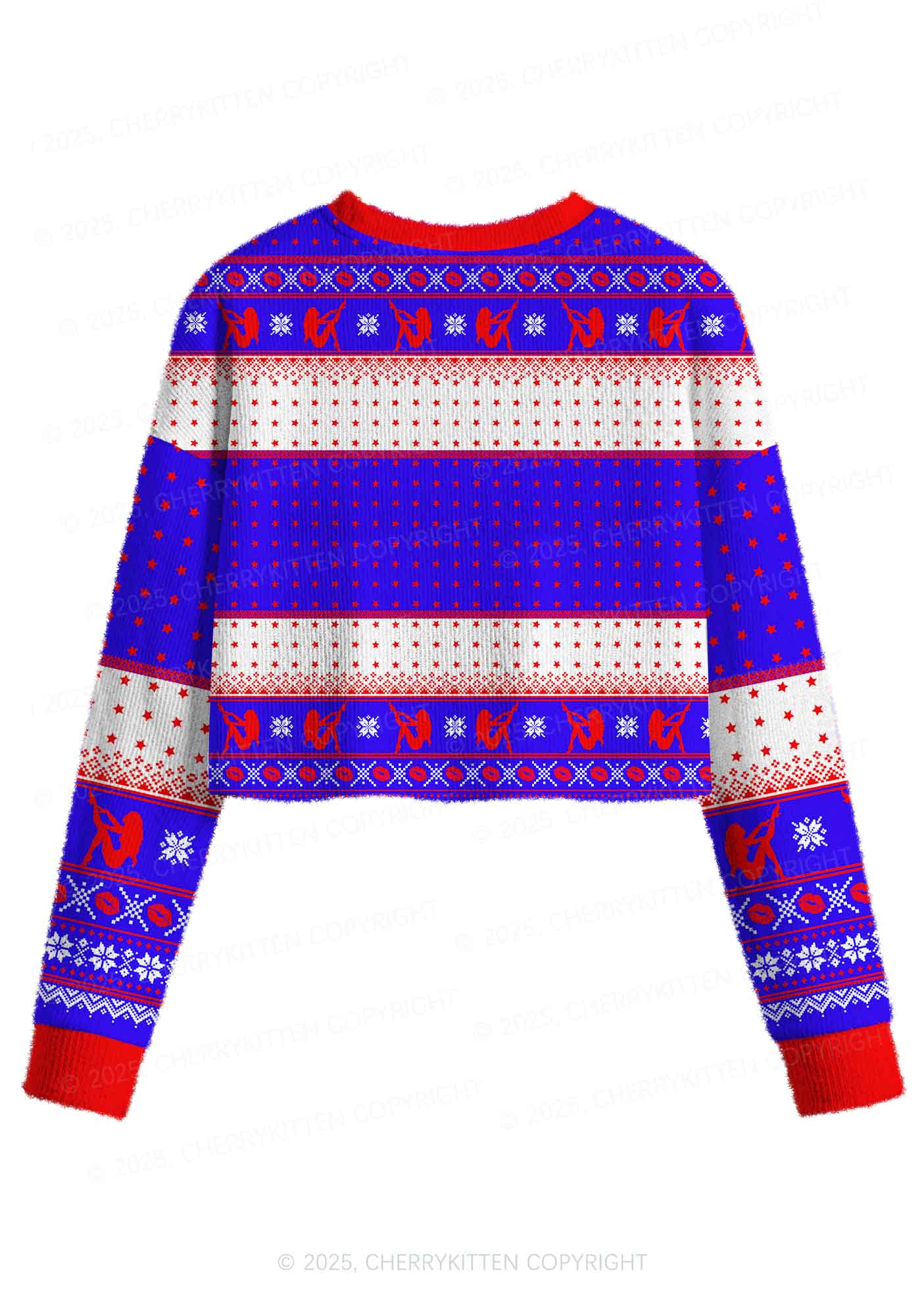Make America Great Again Y2K Christmas Crop Knit Sweatshirt Cherrykitten - Image 2