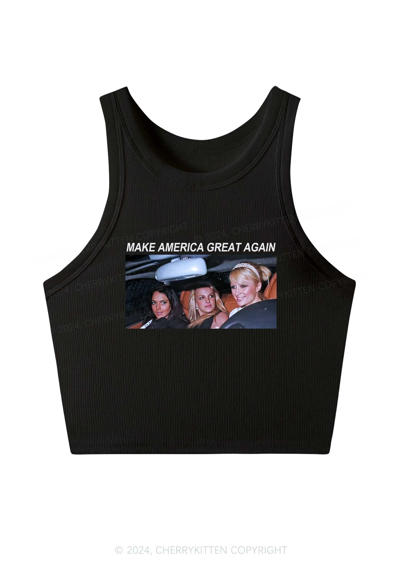 Make America Great Again Y2K Crop Tank Top Cherrykitten - Image 3