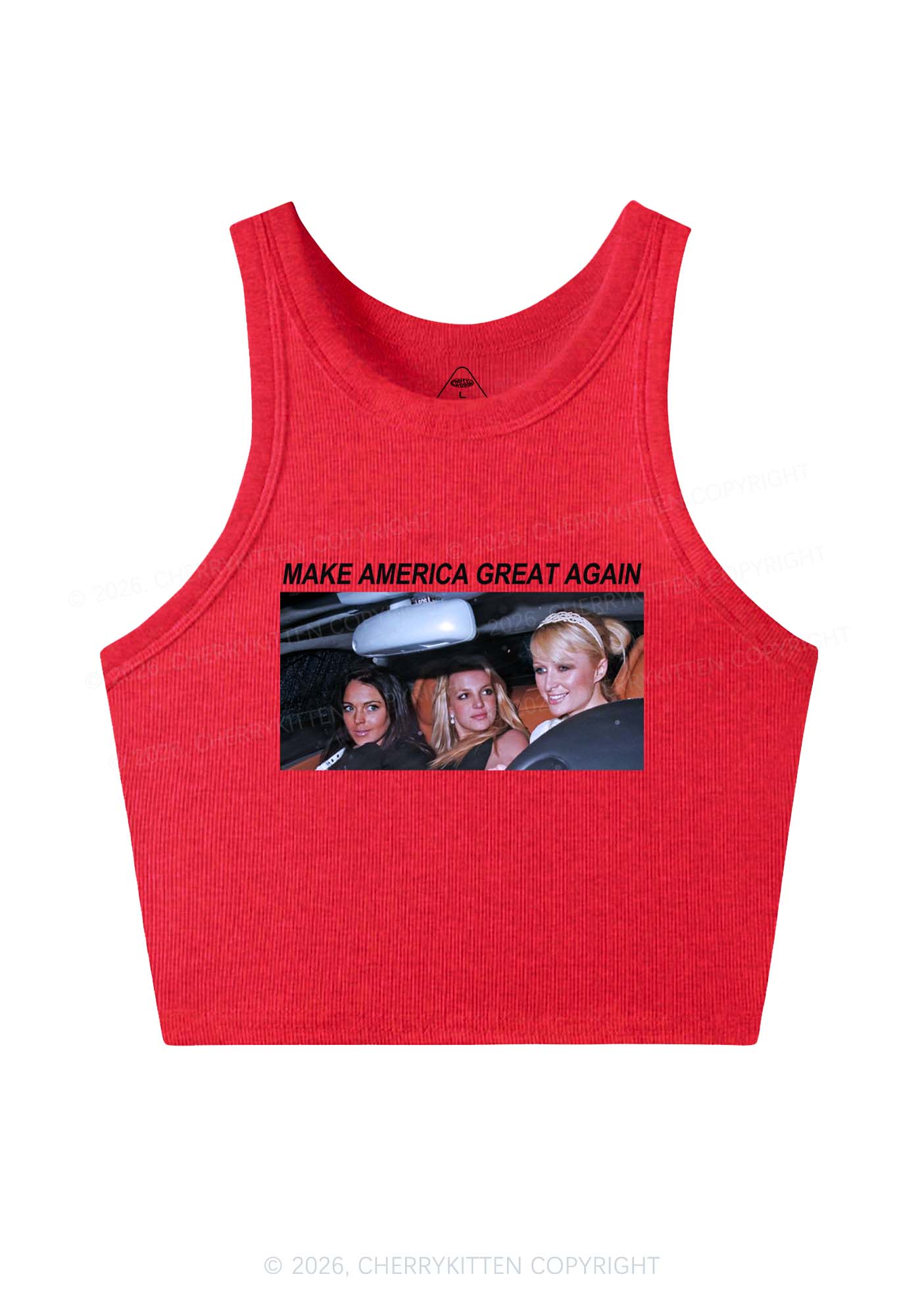 Make America Great Again Y2K Crop Tank Top Cherrykitten - Image 5