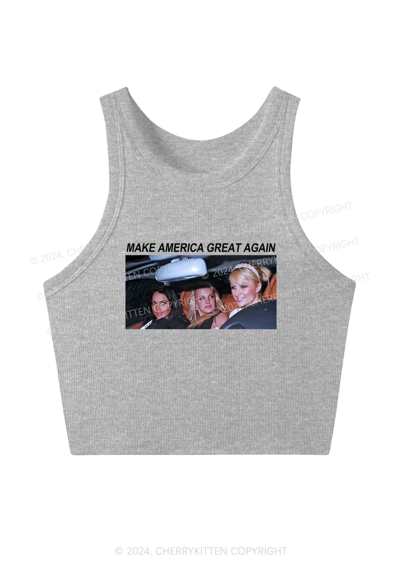 Make America Great Again Y2K Crop Tank Top Cherrykitten - Image 8
