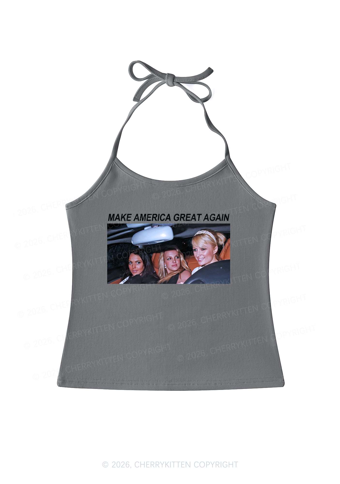 Make America Great Again Y2K Halter Neck Cami Cherrykitten - Image 10
