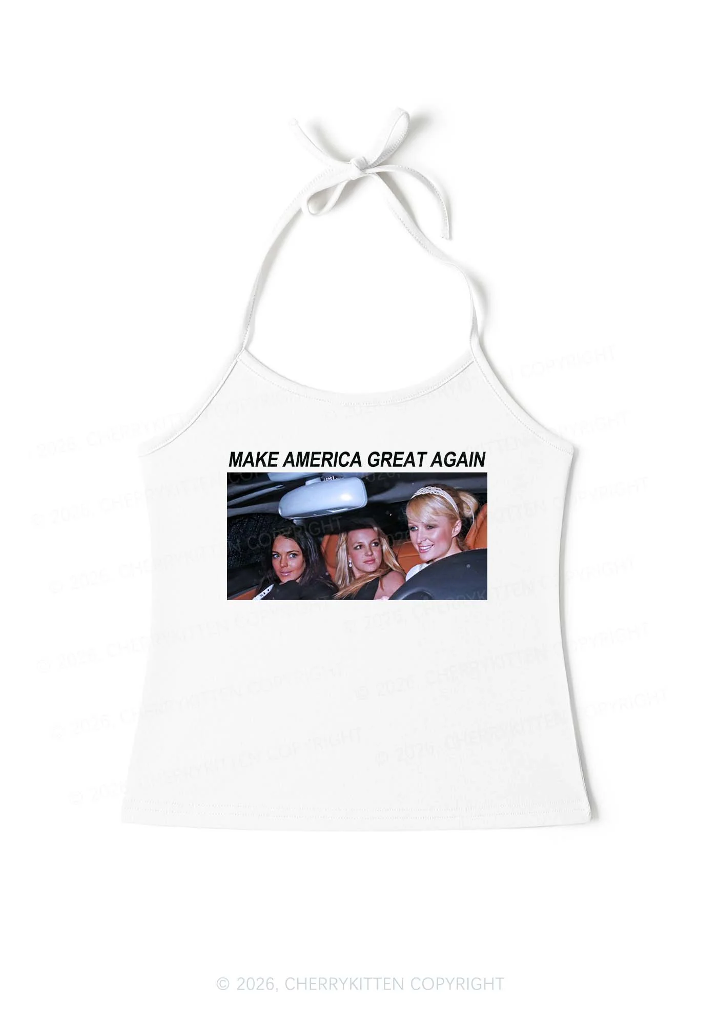 Make America Great Again Y2K Halter Neck Cami Cherrykitten - Image 3