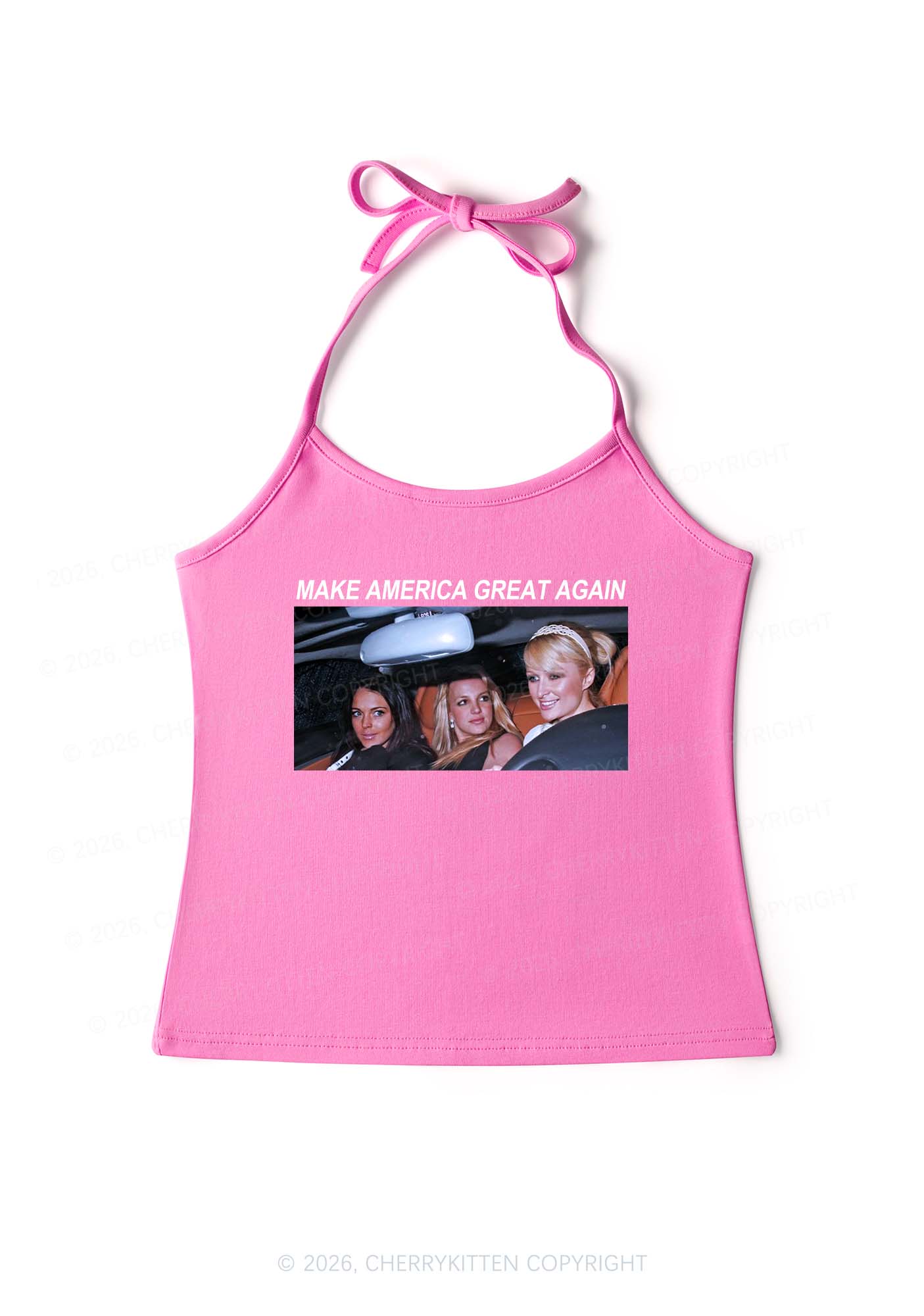 Make America Great Again Y2K Halter Neck Cami Cherrykitten - Image 4