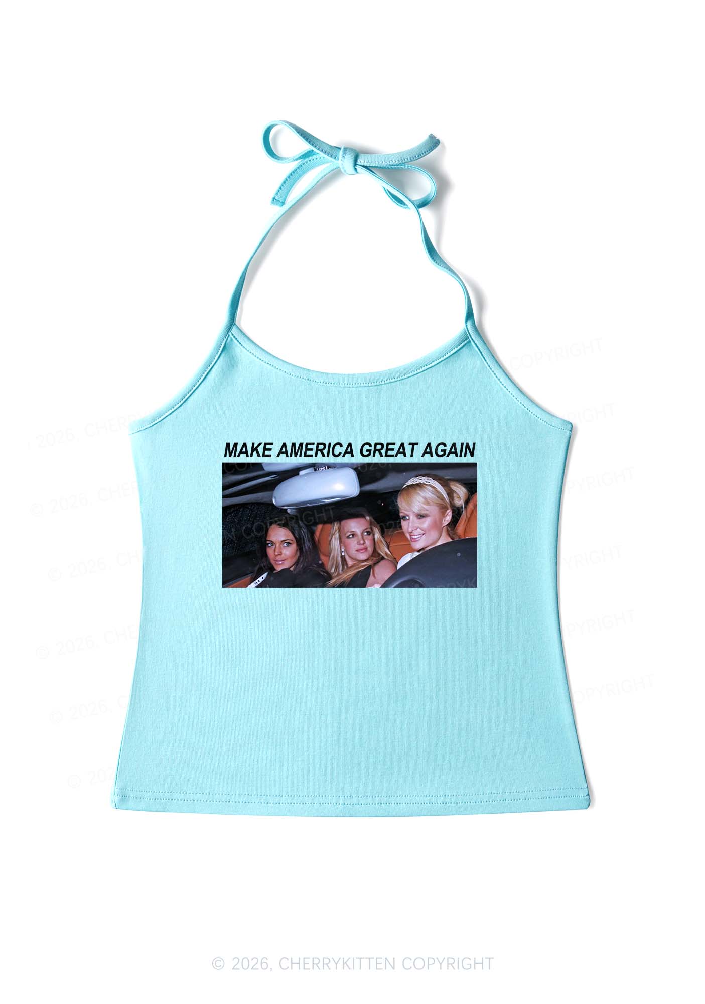 Make America Great Again Y2K Halter Neck Cami Cherrykitten - Image 5