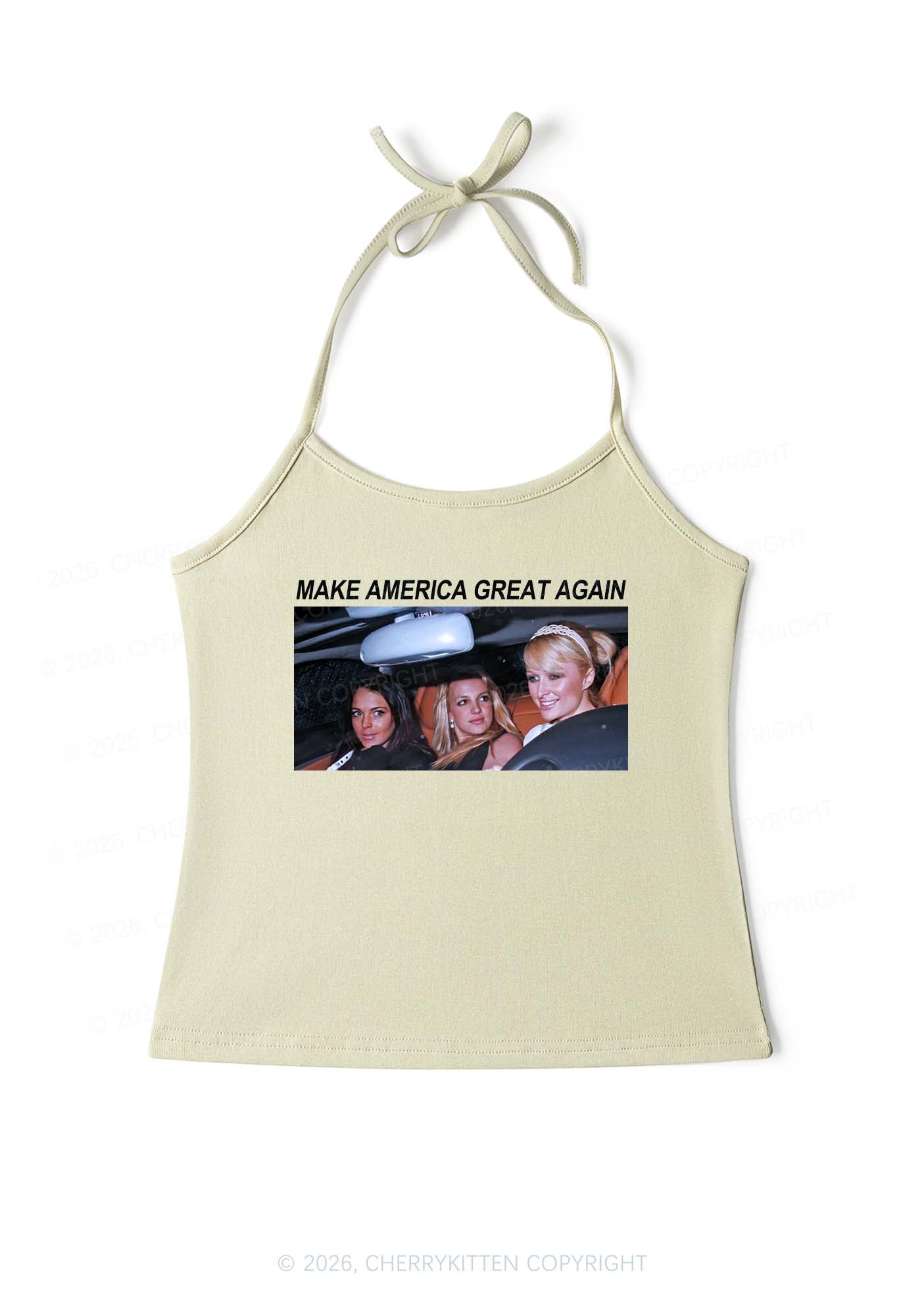 Make America Great Again Y2K Halter Neck Cami Cherrykitten - Image 9