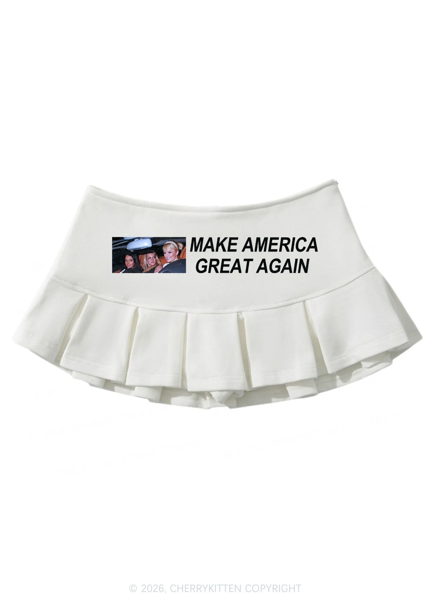 Make America Great Again Y2K Mini Pleated Skirts Cherrykitten - Image 3