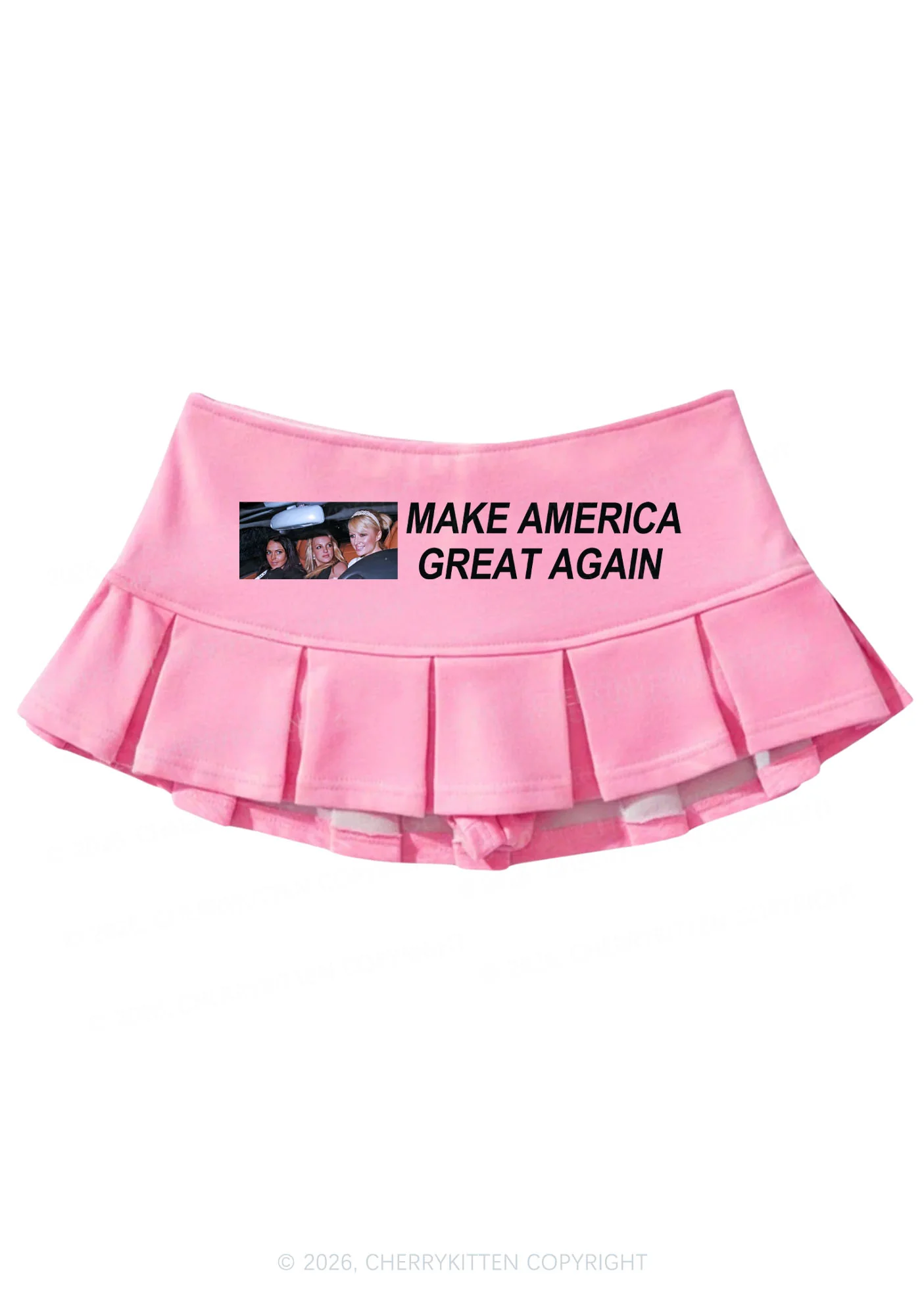 Make America Great Again Y2K Mini Pleated Skirts Cherrykitten - Image 4