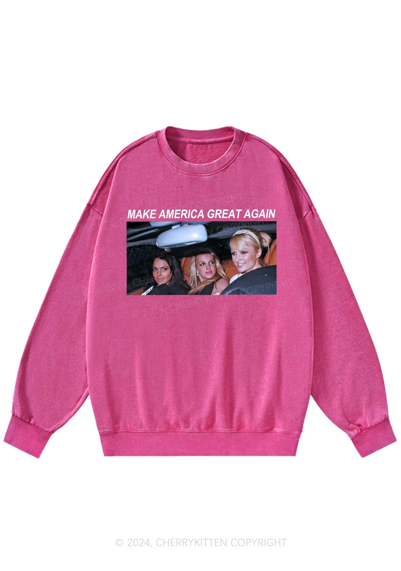 Make America Great Again Y2K Washed Sweatshirts Cherrykitten - Image 3