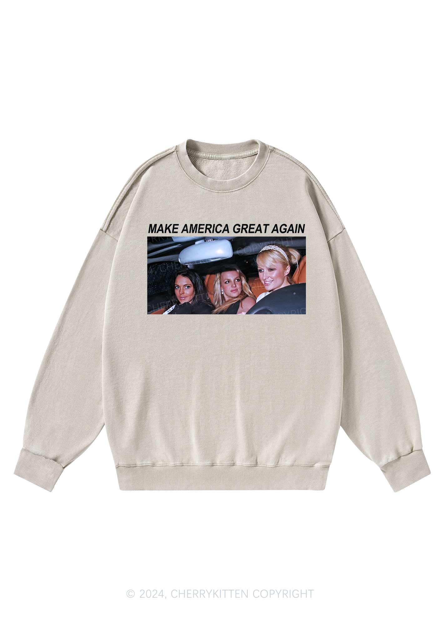 Make America Great Again Y2K Washed Sweatshirts Cherrykitten - Image 4