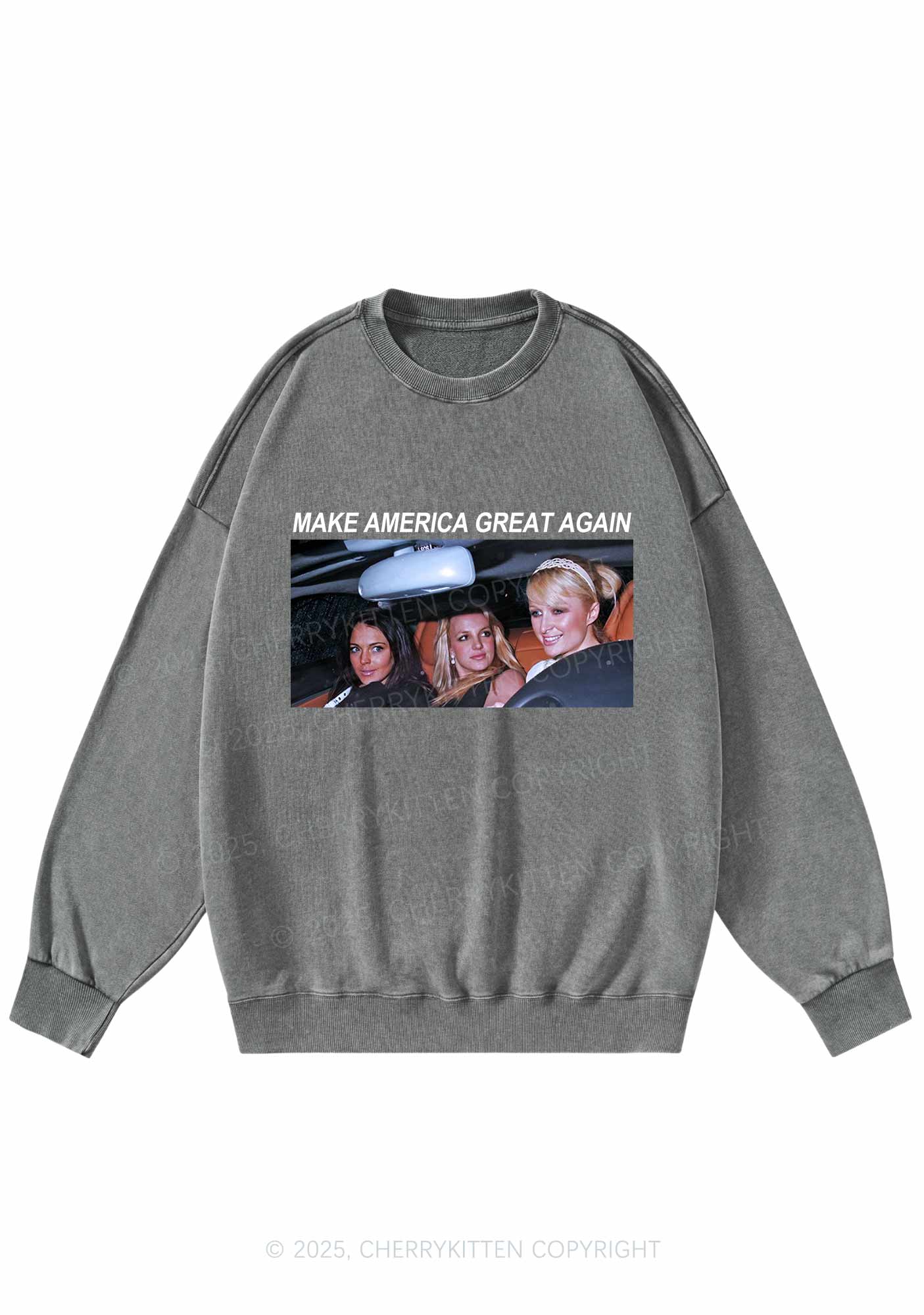 Make America Great Again Y2K Washed Sweatshirts Cherrykitten - Image 5