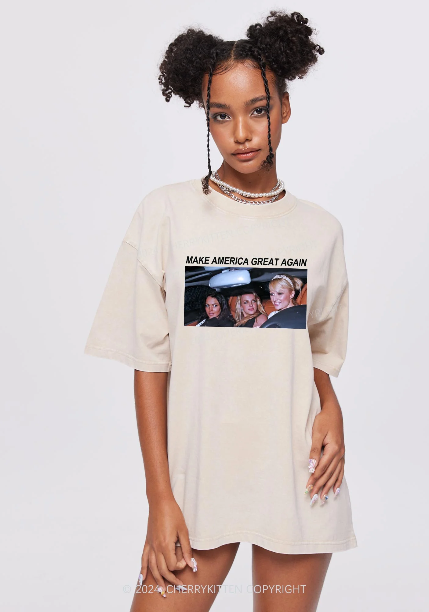 Make America Great Again Y2K Washed Tee Cherrykitten - Image 2