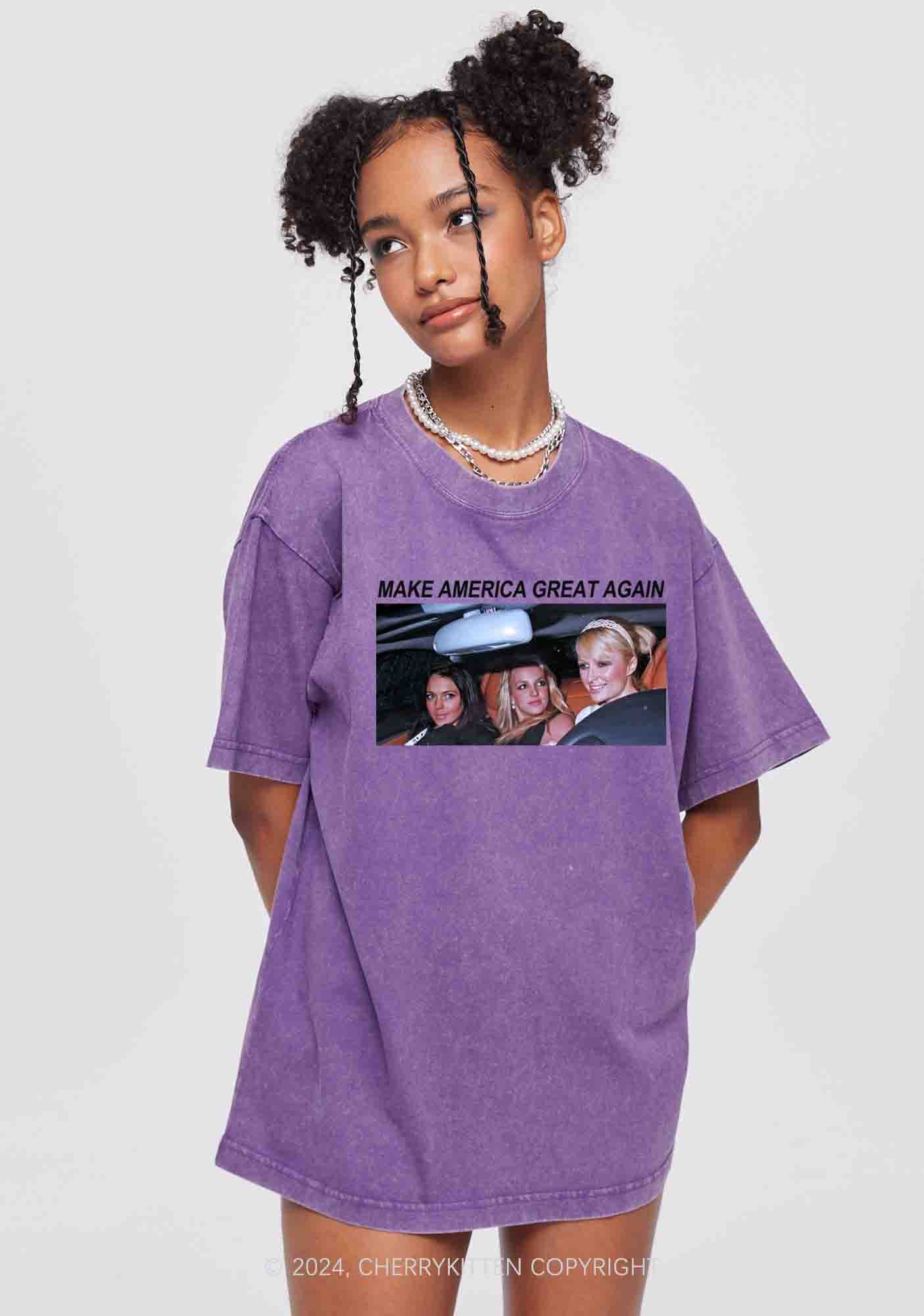 Make America Great Again Y2K Washed Tee Cherrykitten - Image 3