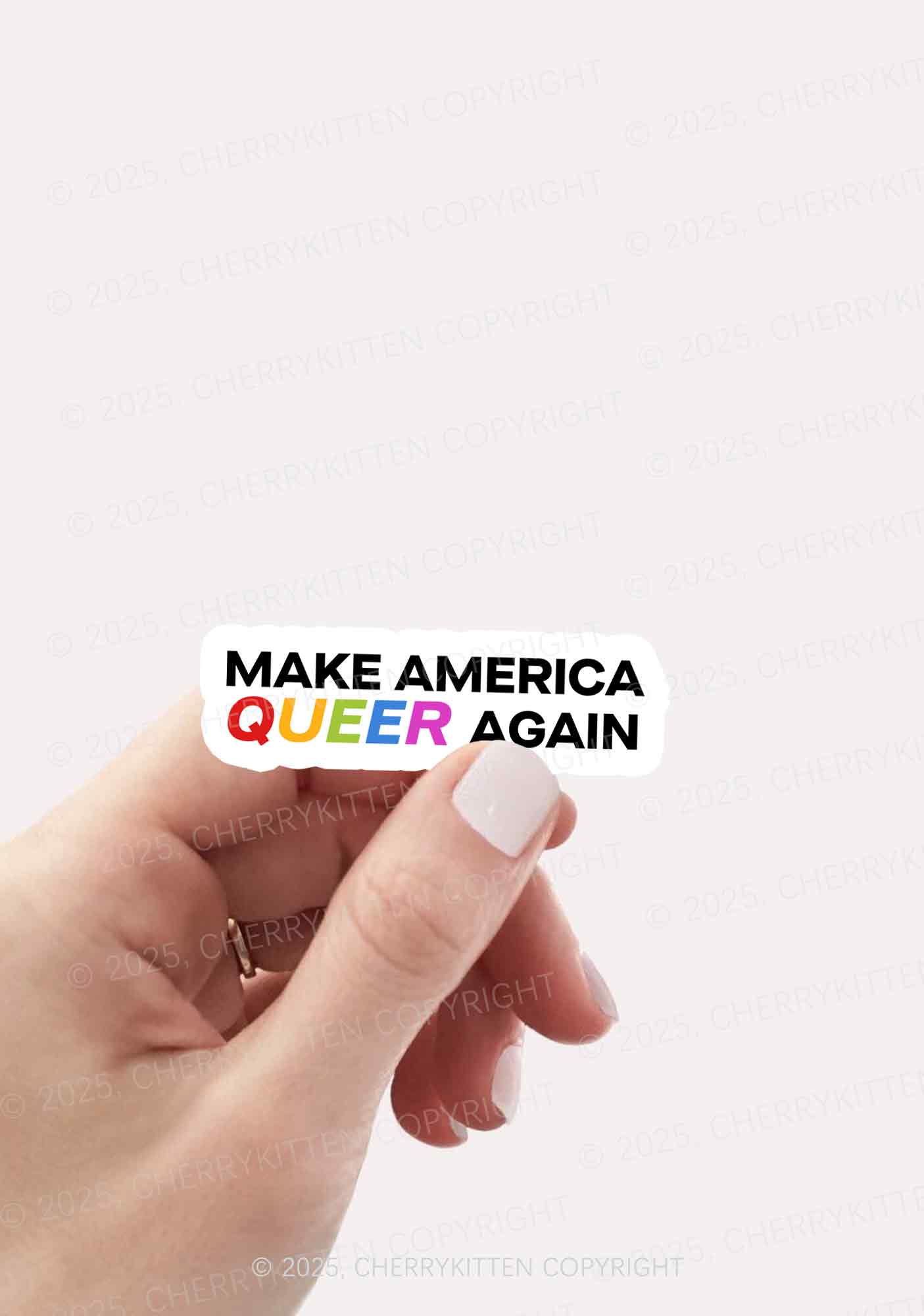 Make America Queer Again Pride 1Pc Y2K Sticker Cherrykitten - Image 2