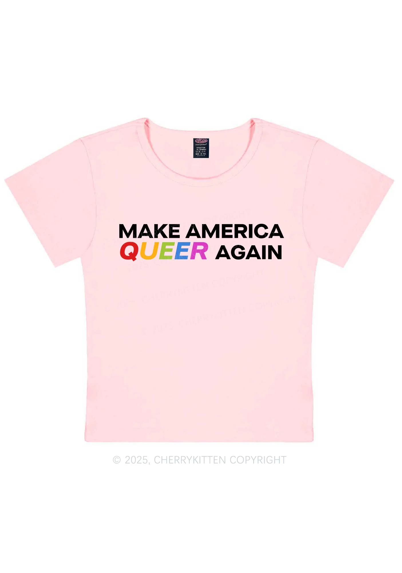 Make America Queer Again Pride Y2K Baby Tee Cherrykitten - Image 10