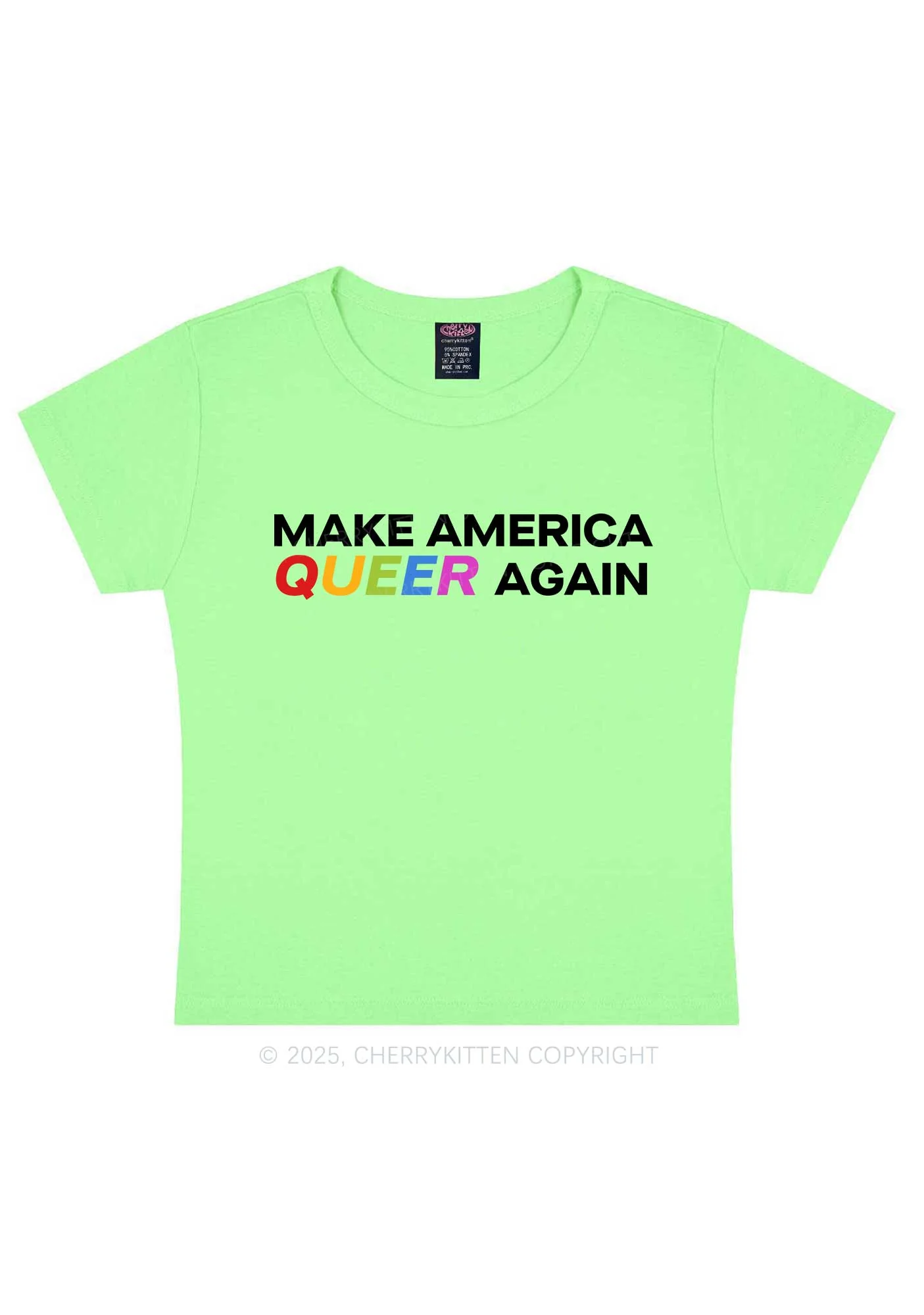 Make America Queer Again Pride Y2K Baby Tee Cherrykitten - Image 11