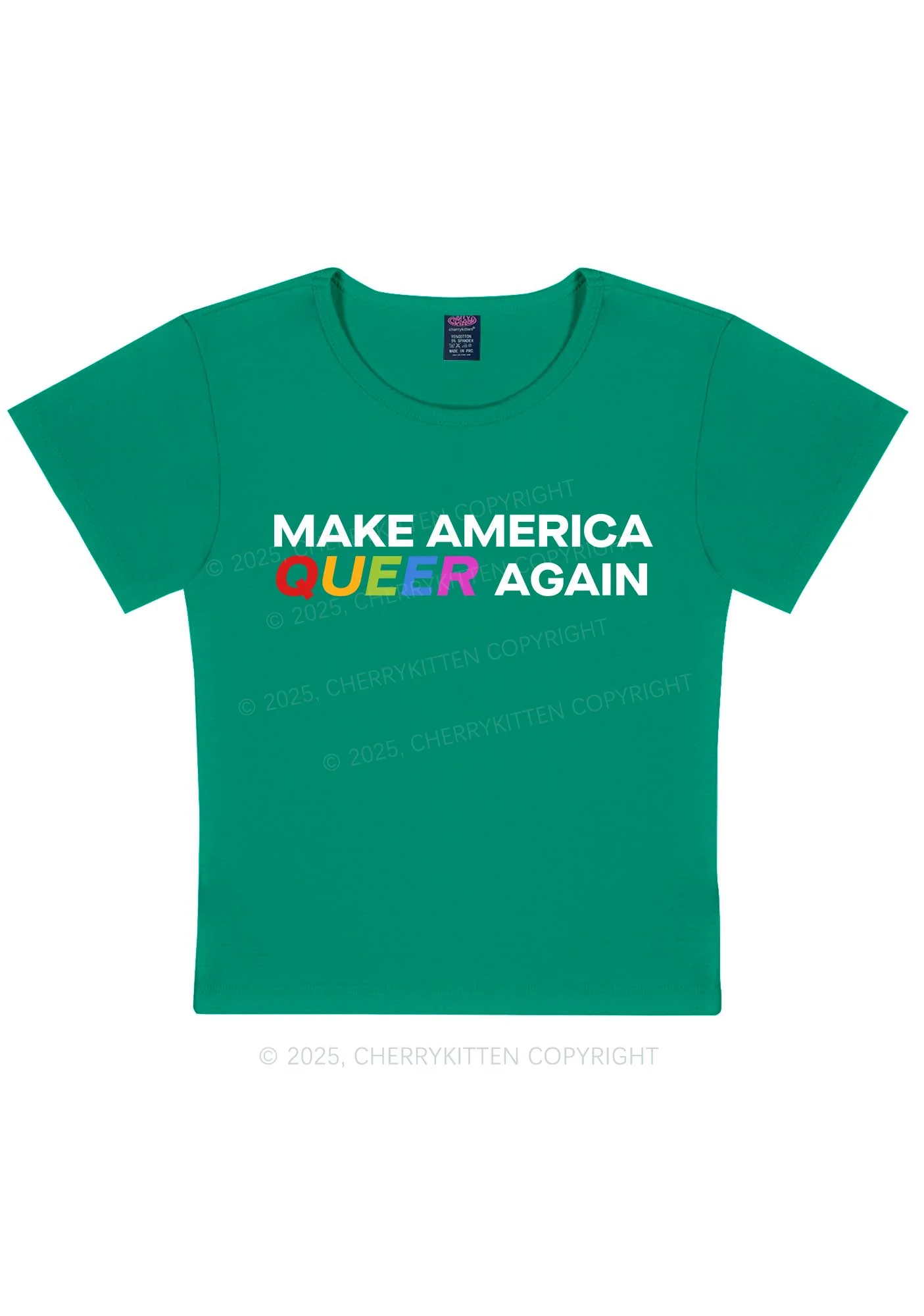 Make America Queer Again Pride Y2K Baby Tee Cherrykitten - Image 12