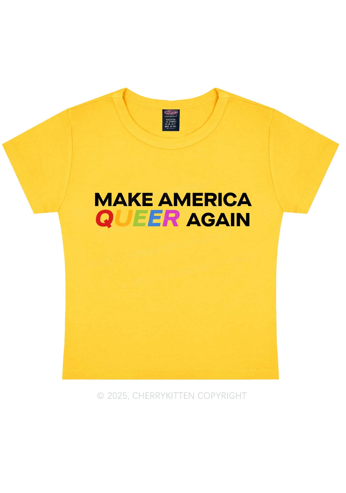 Make America Queer Again Pride Y2K Baby Tee Cherrykitten - Image 4