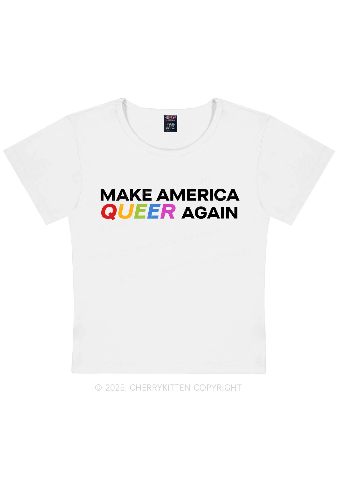 Make America Queer Again Pride Y2K Baby Tee Cherrykitten - Image 5