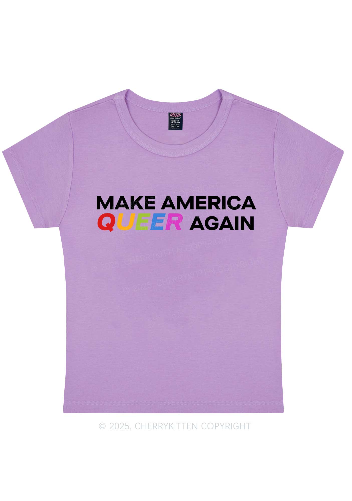 Make America Queer Again Pride Y2K Baby Tee Cherrykitten - Image 6