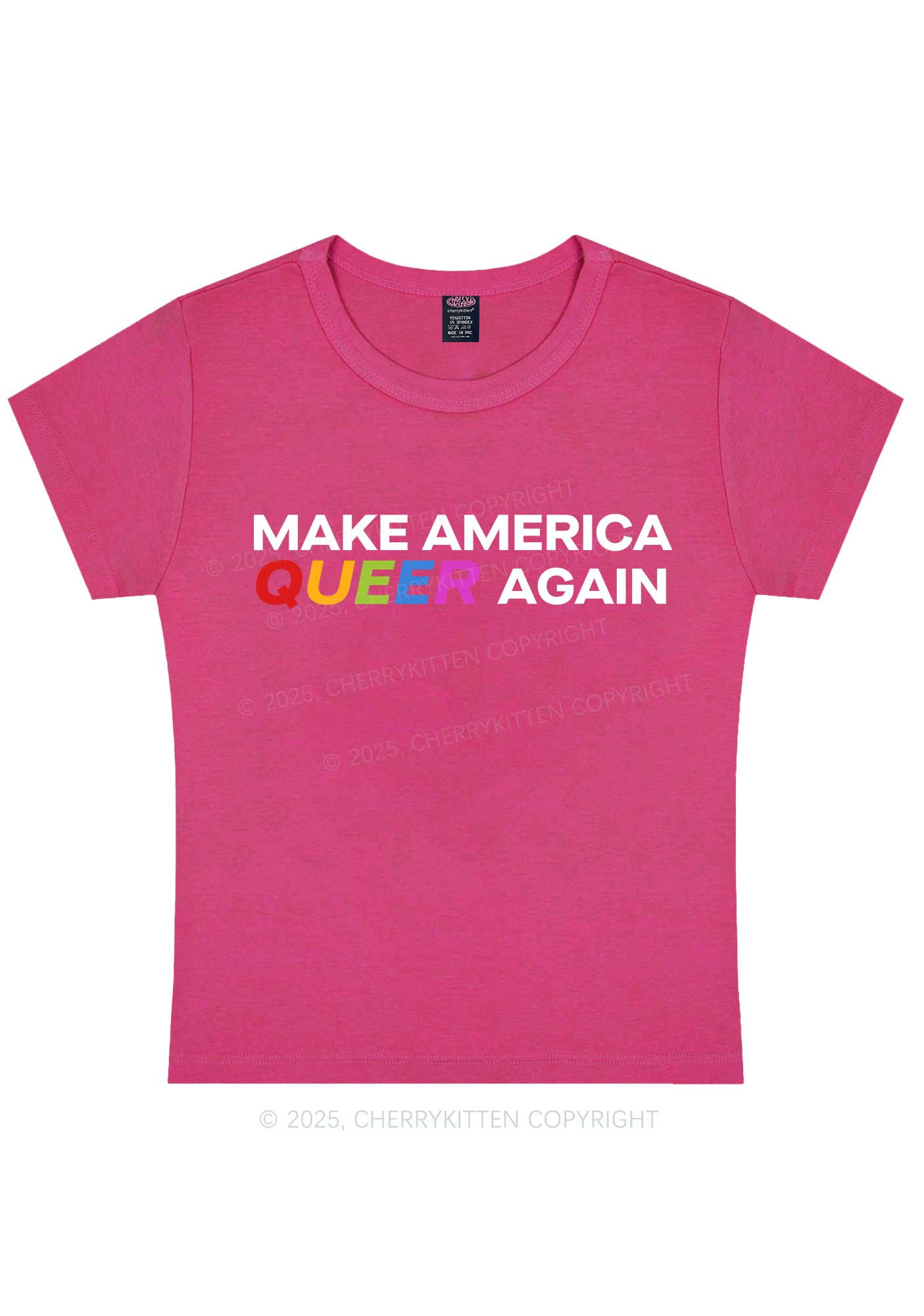 Make America Queer Again Pride Y2K Baby Tee Cherrykitten - Image 7