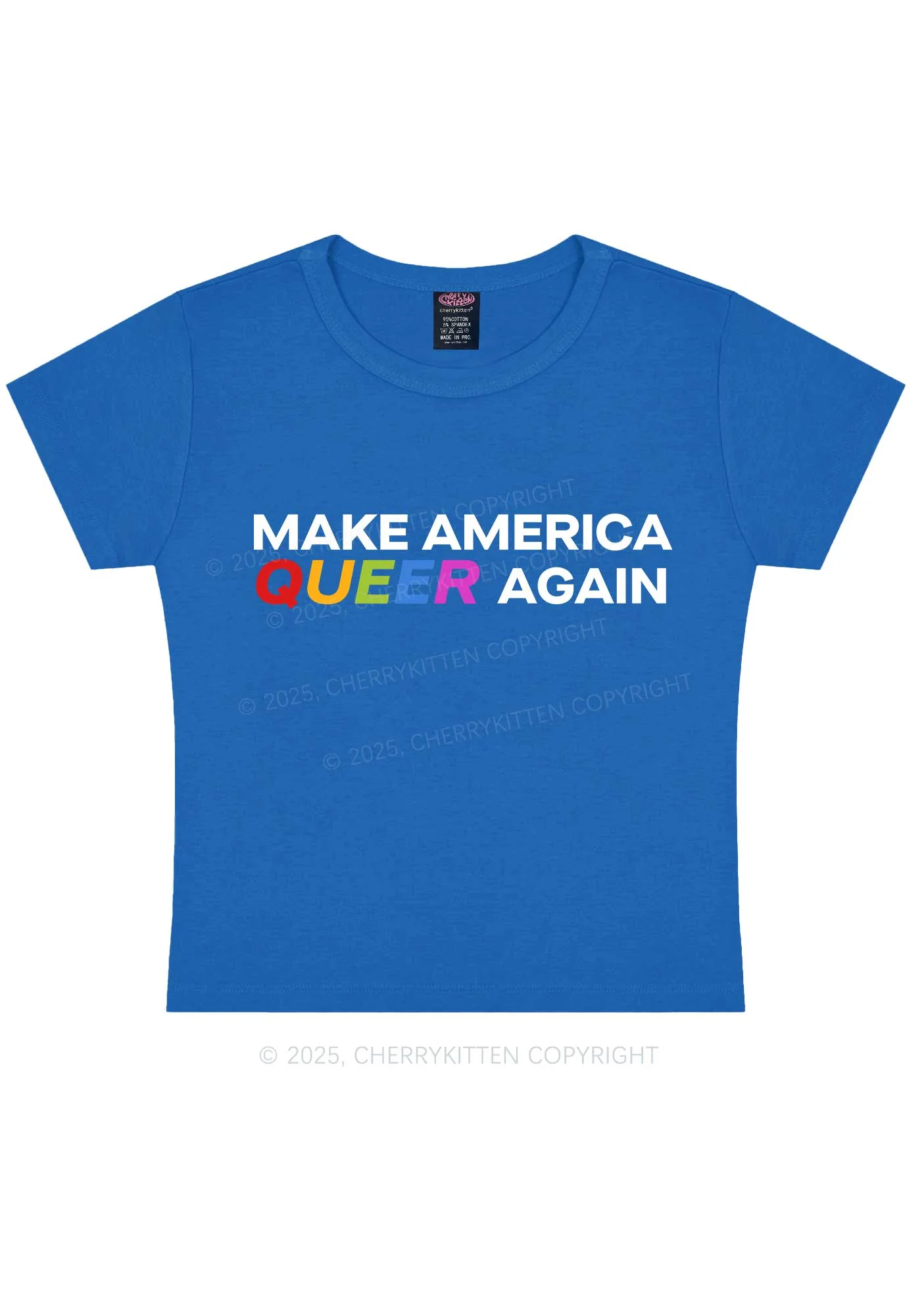 Make America Queer Again Pride Y2K Baby Tee Cherrykitten - Image 8