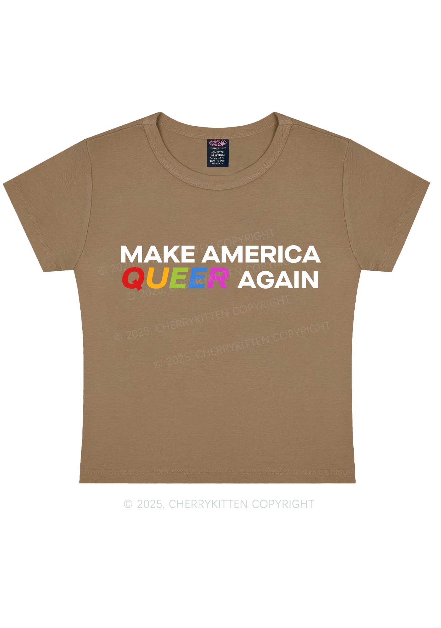 Make America Queer Again Pride Y2K Baby Tee Cherrykitten - Image 9