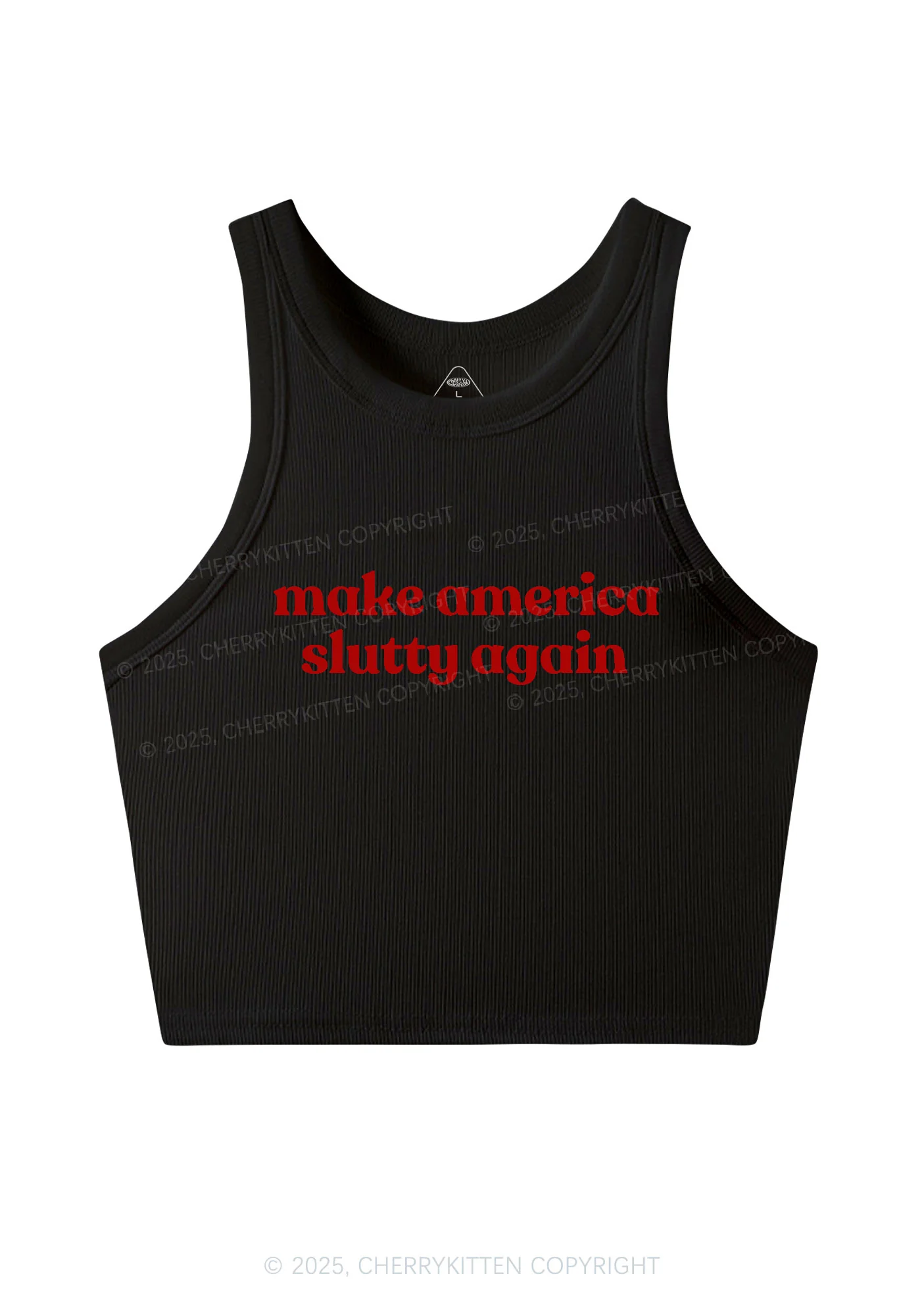Make America Slxtty Again Y2K Crop Tank Top Cherrykitten - Image 3