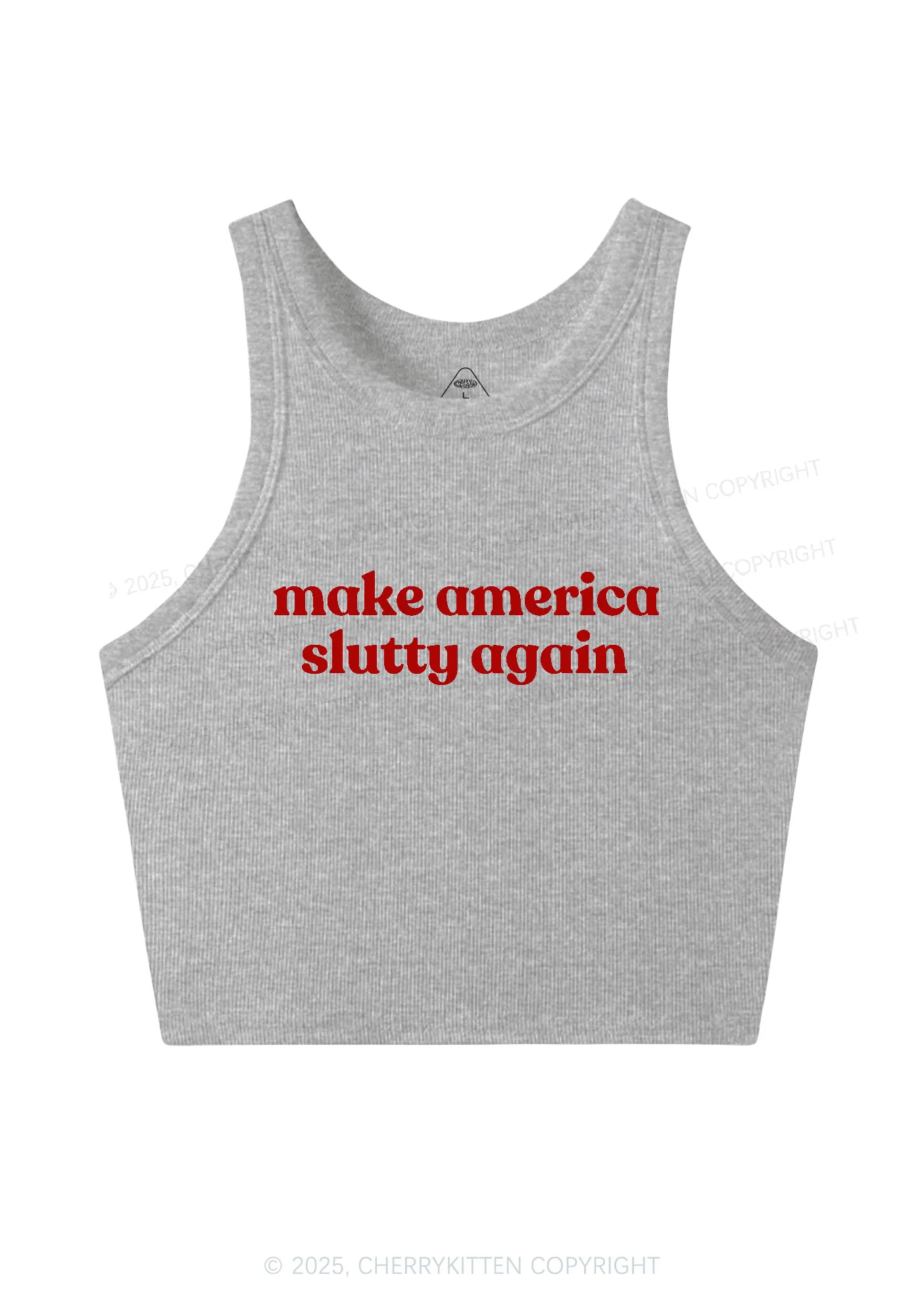 Make America Slxtty Again Y2K Crop Tank Top Cherrykitten - Image 4