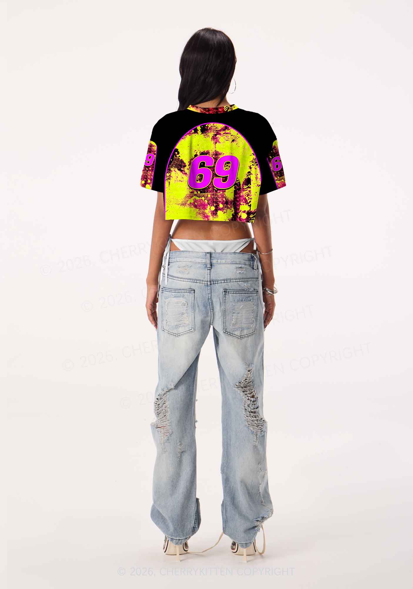 Make DJs Mix Again Y2K Crop Sport Jersey Shirts Cherrykitten - Image 3