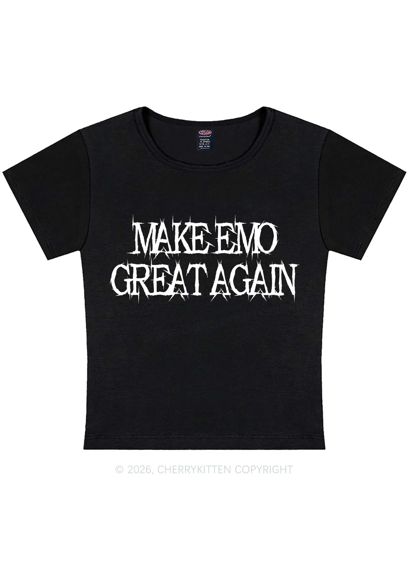 Make Emo Great Again Y2K Baby Tee Cherrykitten - Image 2